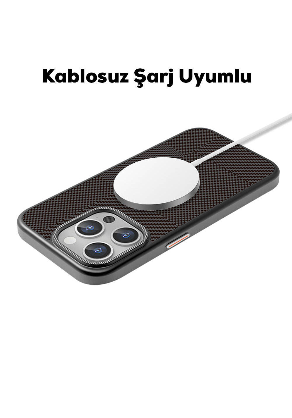 Apple iPhone 16 Pro Max Kılıf Manyetik Şarj Uyumlu Karbon Fiber Desenli Mutural Montage Kapak