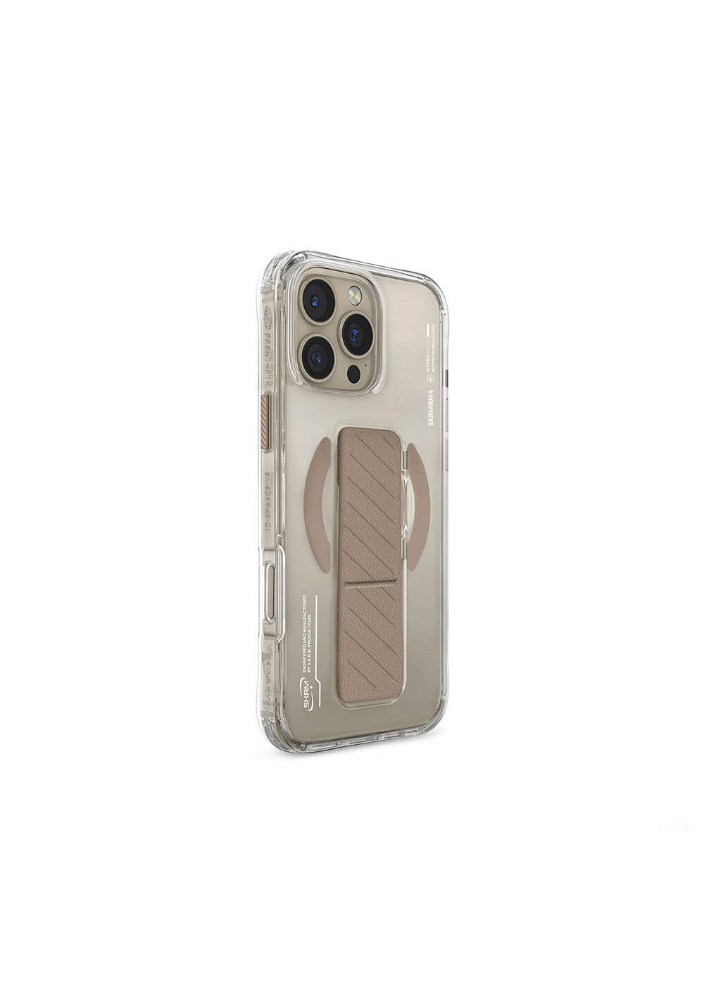 Apple iPhone 16 Pro Kılıf Manyetik Şarj Uyumlu Teknoloji Desenli Standlı Skinarma Axon Kapak