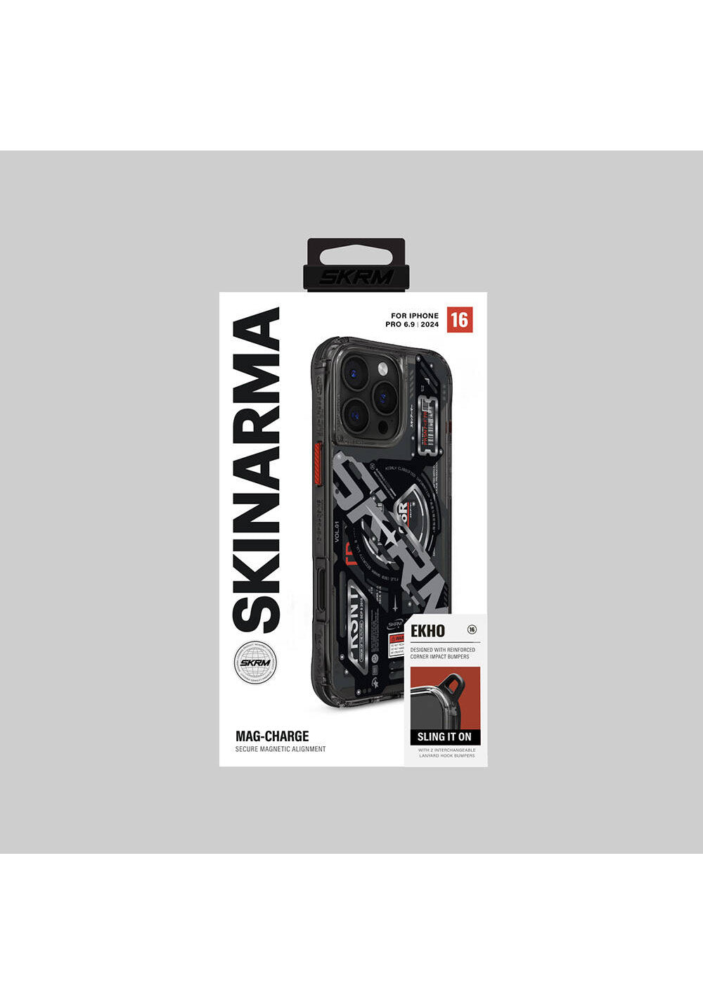 Apple iPhone 16 Pro Kılıf Manyetik Şarj Uyumlu Katmanlı Makine Temalı SkinArma Ekho Kapak