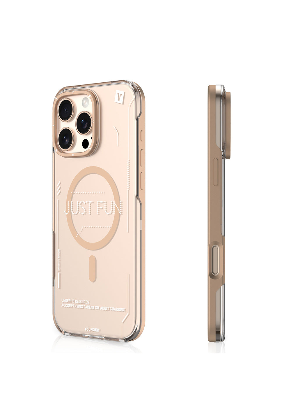 Apple iPhone 16 Pro Max Kılıf Manyetik Şarj Uyumlu Çıkarılabilir Arka Yüzeyli Youngkit Mecha Kapak