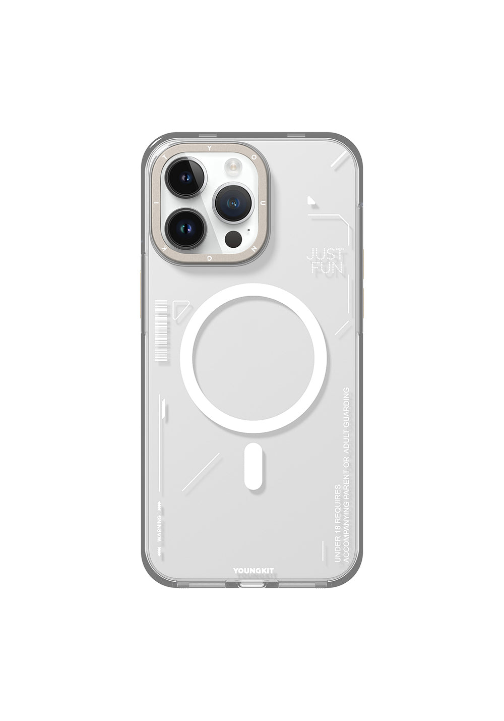 Apple iPhone 16 Pro Max Kılıf Manyetik Şarj Uyumlu Çıkarılabilir Arka Yüzeyli Youngkit Mecha Kapak