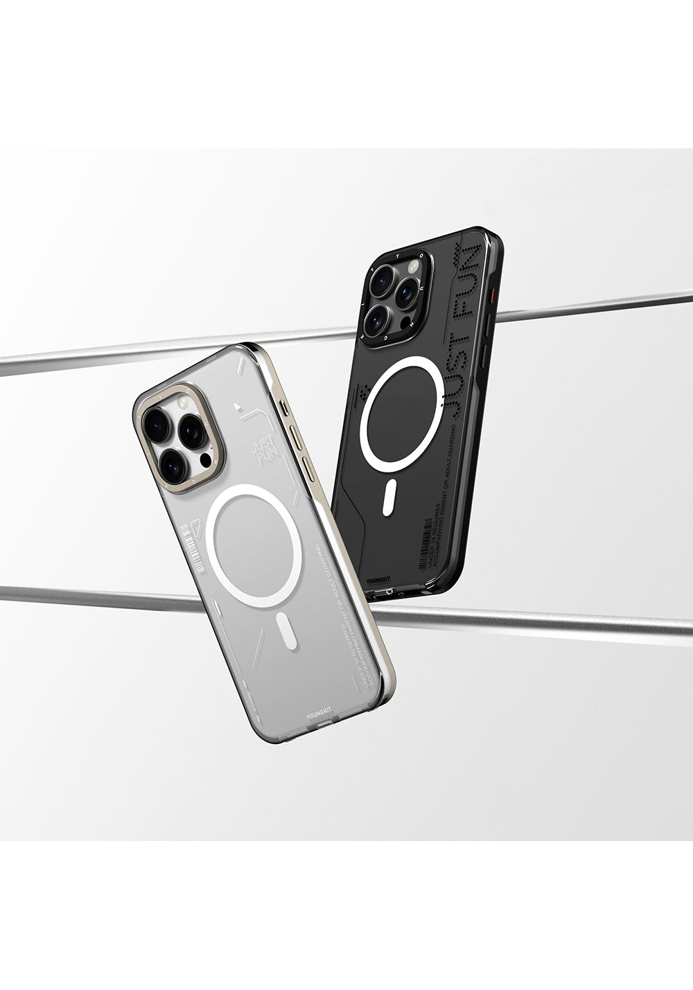 Apple iPhone 16 Pro Max Kılıf Manyetik Şarj Uyumlu Çıkarılabilir Arka Yüzeyli Youngkit Mecha Kapak