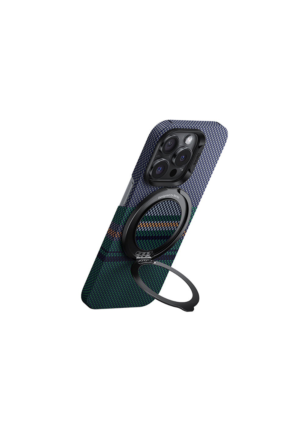 Benks Magnetik Özellikli 360 Derece Dönebilen Aurora Green Kevlar Tasarımlı Parmak Ring Stand