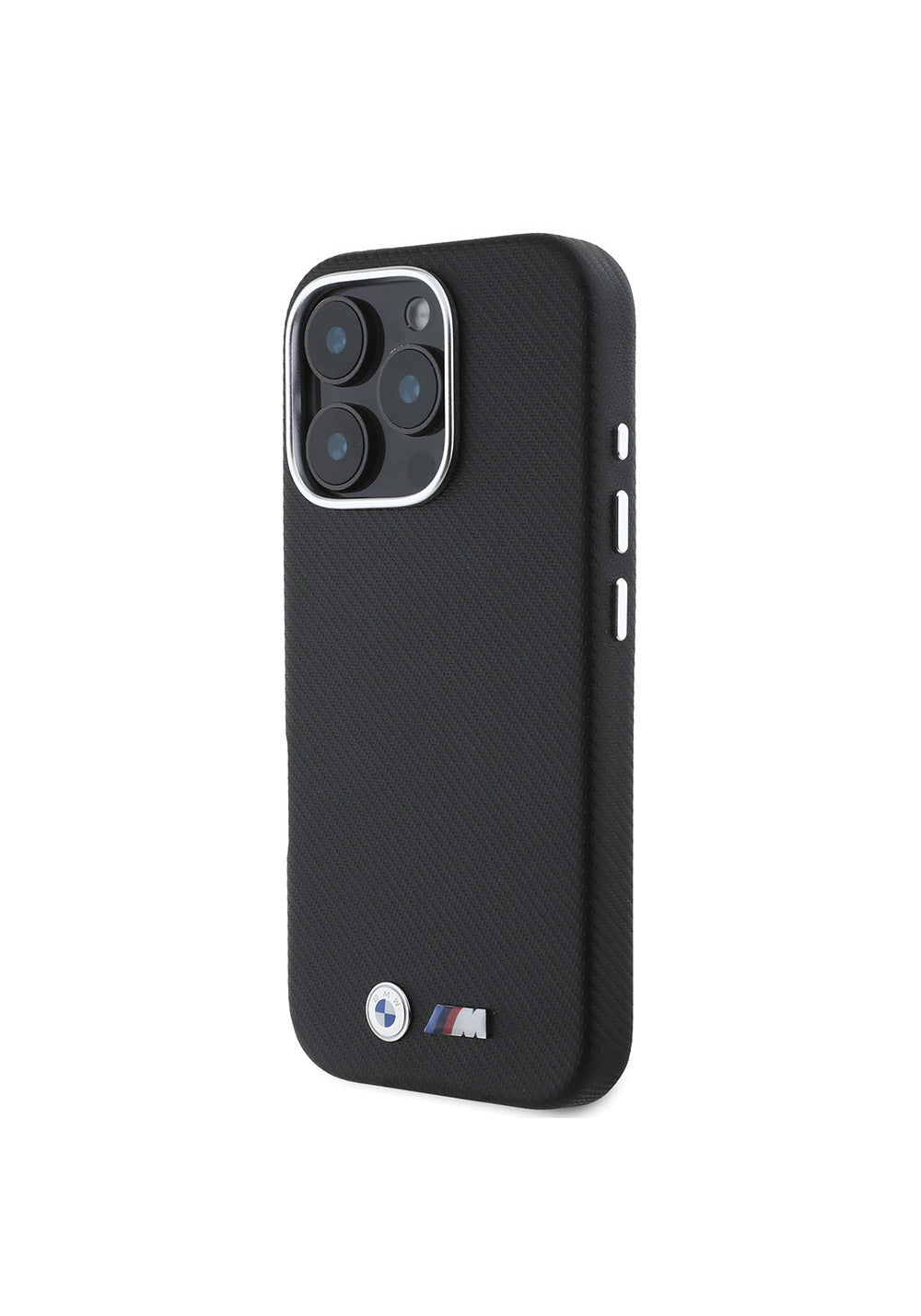 Apple iPhone 16 Pro Kılıf BMW Orijinal Lisanslı Tam Sarılmış Karbon Tasarımlı Metal Logo Suni Deri Kapak