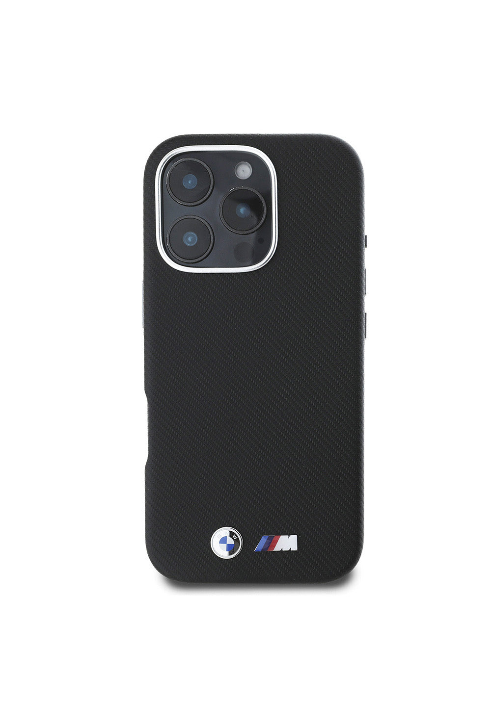 Apple iPhone 16 Pro Kılıf BMW Orijinal Lisanslı Tam Sarılmış Karbon Tasarımlı Metal Logo Suni Deri Kapak