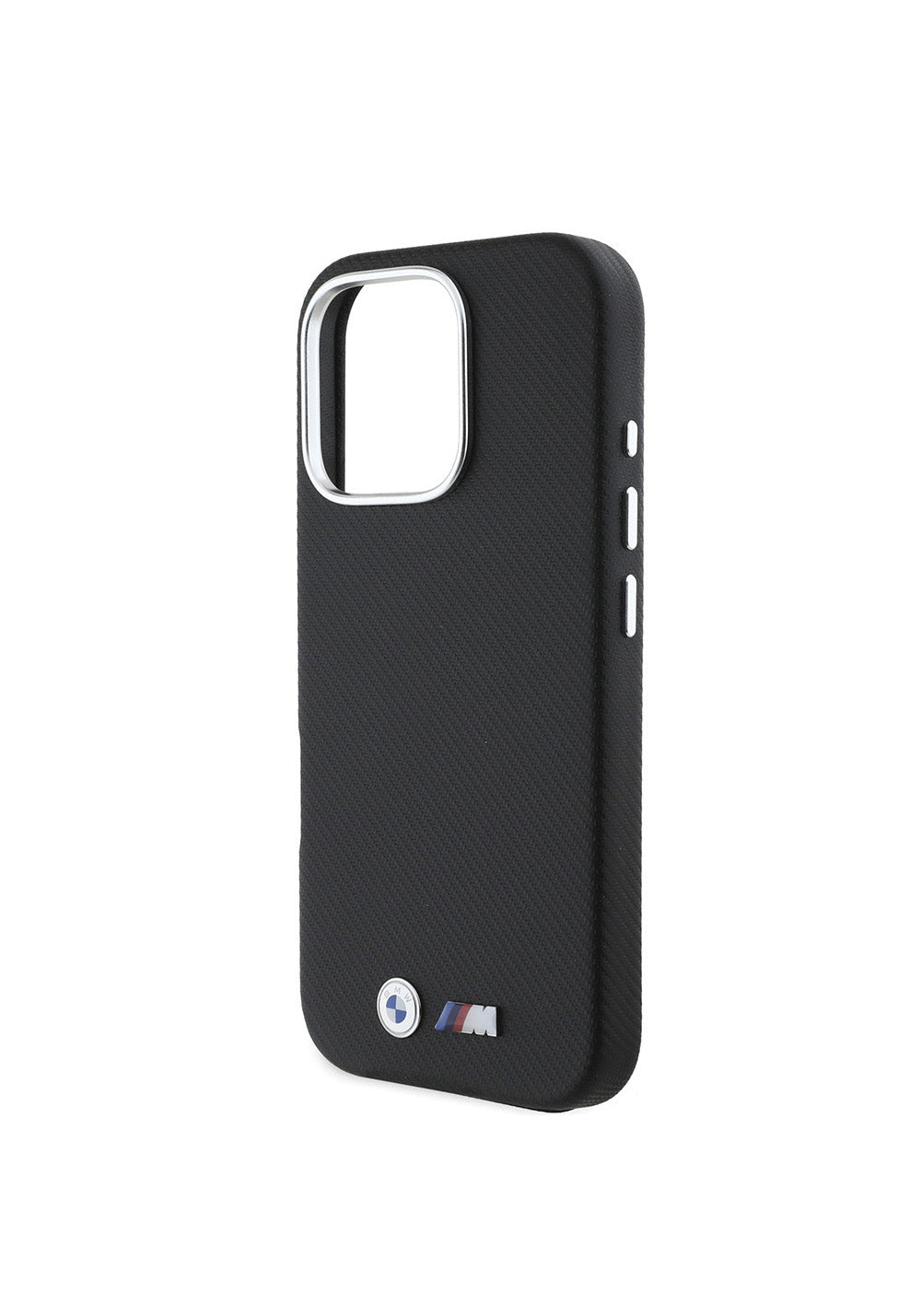 Apple iPhone 16 Pro Max Kılıf BMW Orijinal Lisanslı Tam Sarılmış Karbon Tasarımlı Metal Logo Suni Deri Kapak