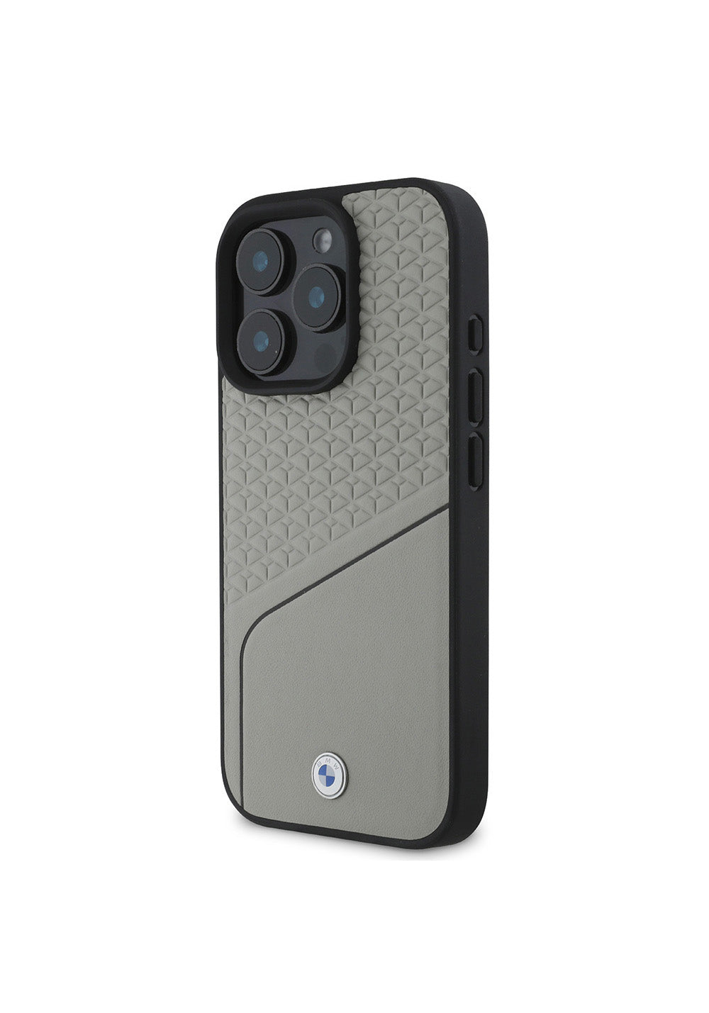 Apple iPhone 16 Pro Max Kılıf BMW Orijinal Lisanslı Manyetik Şarj Uyumlu Metal Logolu Dokulu ve Çizgili Deri Kapak