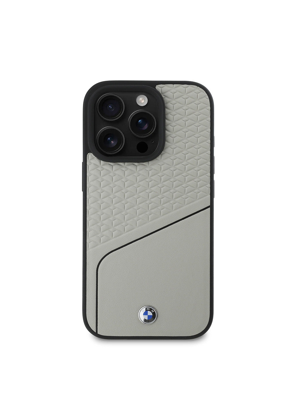 Apple iPhone 16 Pro Max Kılıf BMW Orijinal Lisanslı Manyetik Şarj Uyumlu Metal Logolu Dokulu ve Çizgili Deri Kapak