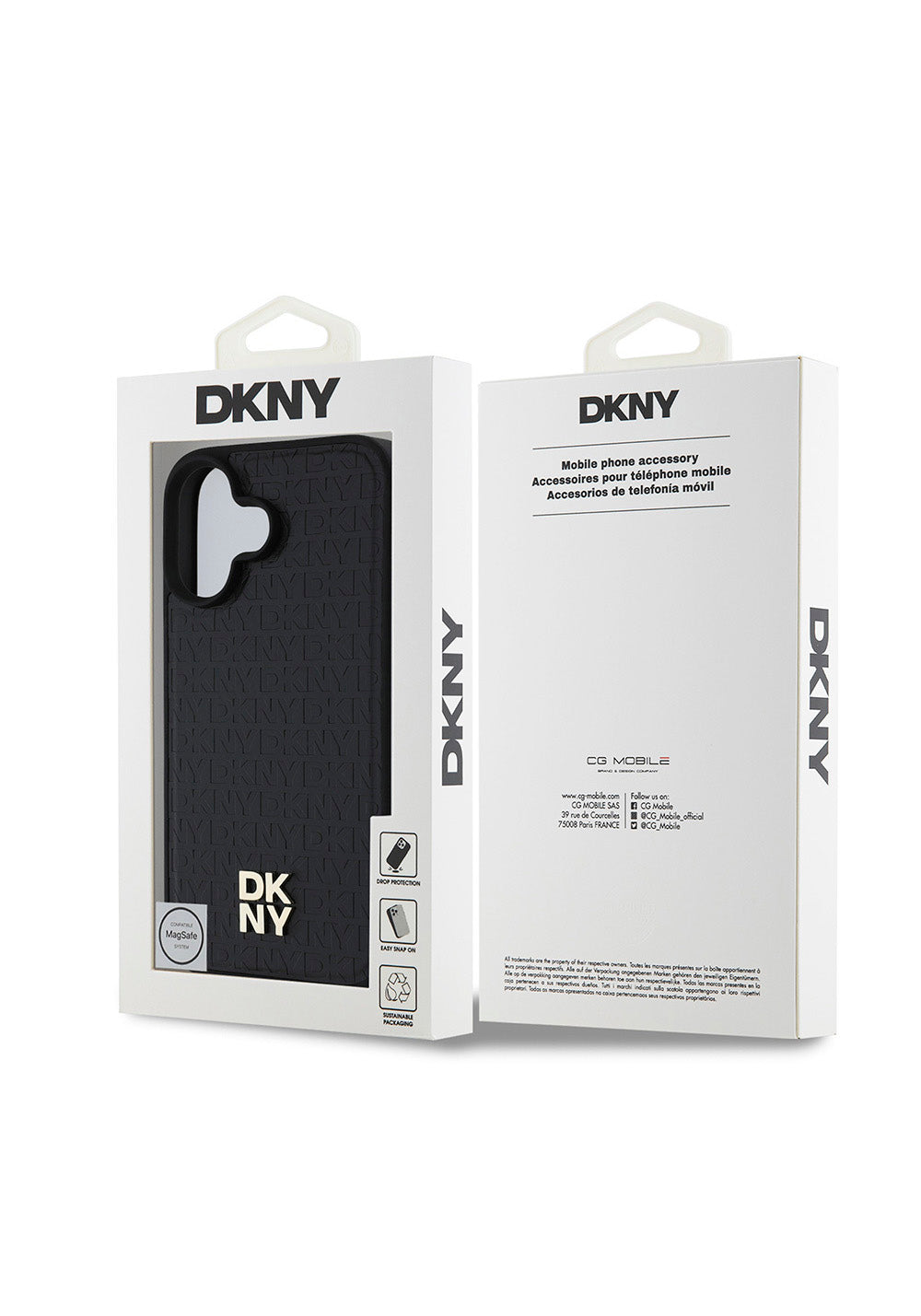 Apple iPhone 16 Kılıf DKNY Orijinal Lisanslı Manyetik Şarj Uyumlu 3D Yazılı Repeat Pattern Kapak