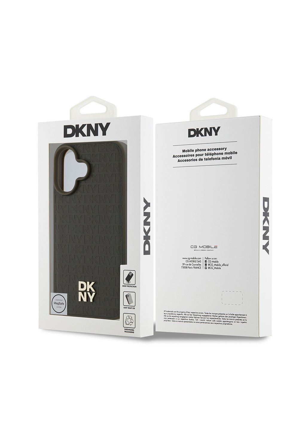 Apple iPhone 16 Kılıf DKNY Orijinal Lisanslı Manyetik Şarj Uyumlu 3D Yazılı Repeat Pattern Kapak