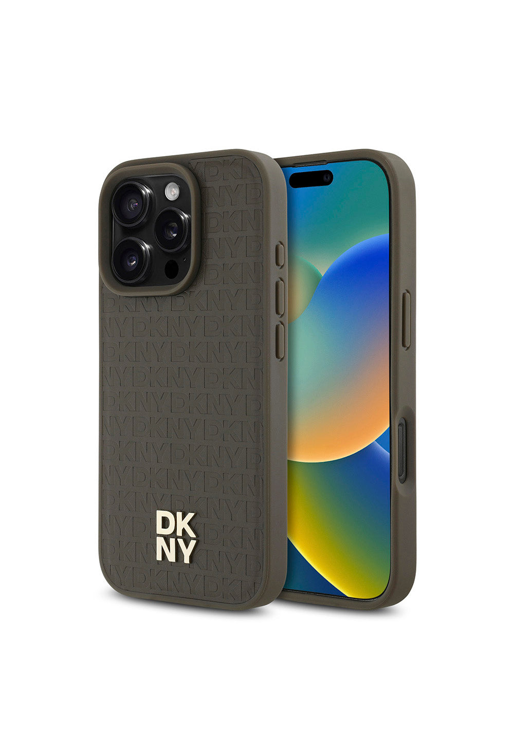 Apple iPhone 16 Pro Max Kılıf DKNY Orijinal Lisanslı Manyetik Şarj Uyumlu 3D Yazılı Repeat Pattern Kapak