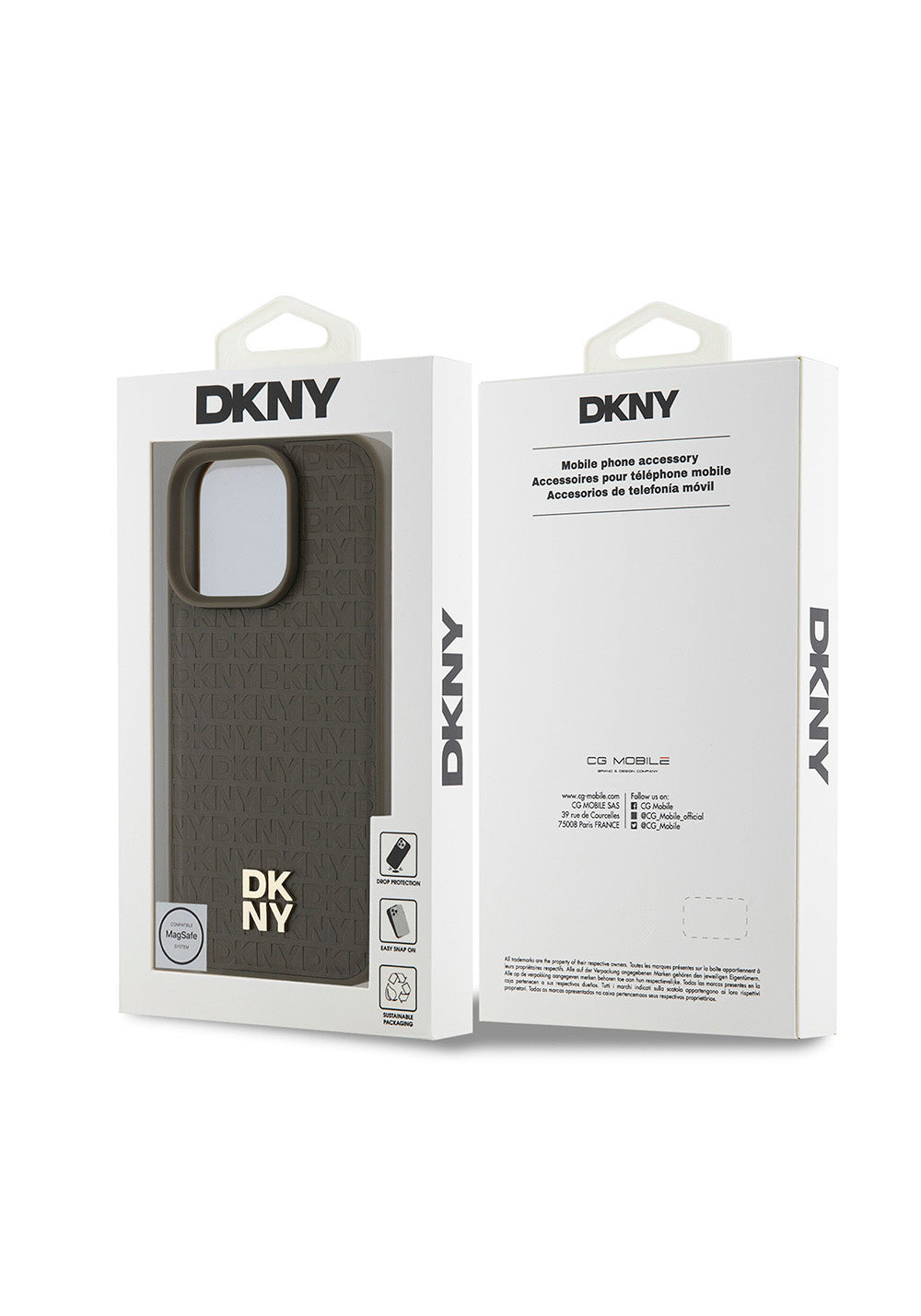 Apple iPhone 16 Pro Max Kılıf DKNY Orijinal Lisanslı Manyetik Şarj Uyumlu 3D Yazılı Repeat Pattern Kapak
