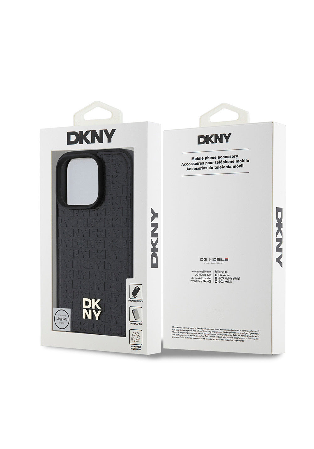 Apple iPhone 16 Pro Max Kılıf DKNY Orijinal Lisanslı Manyetik Şarj Uyumlu 3D Yazılı Repeat Pattern Kapak