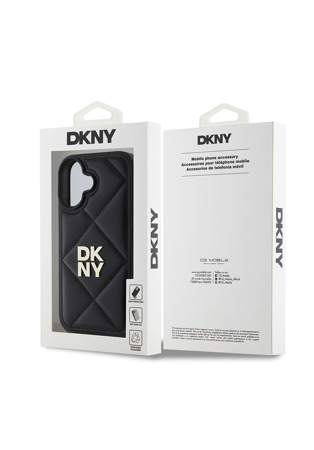 Apple iPhone 16 Kılıf DKNY Orijinal Lisanslı Kapitone Tasarımlı Metal Logolu Deri Kapak