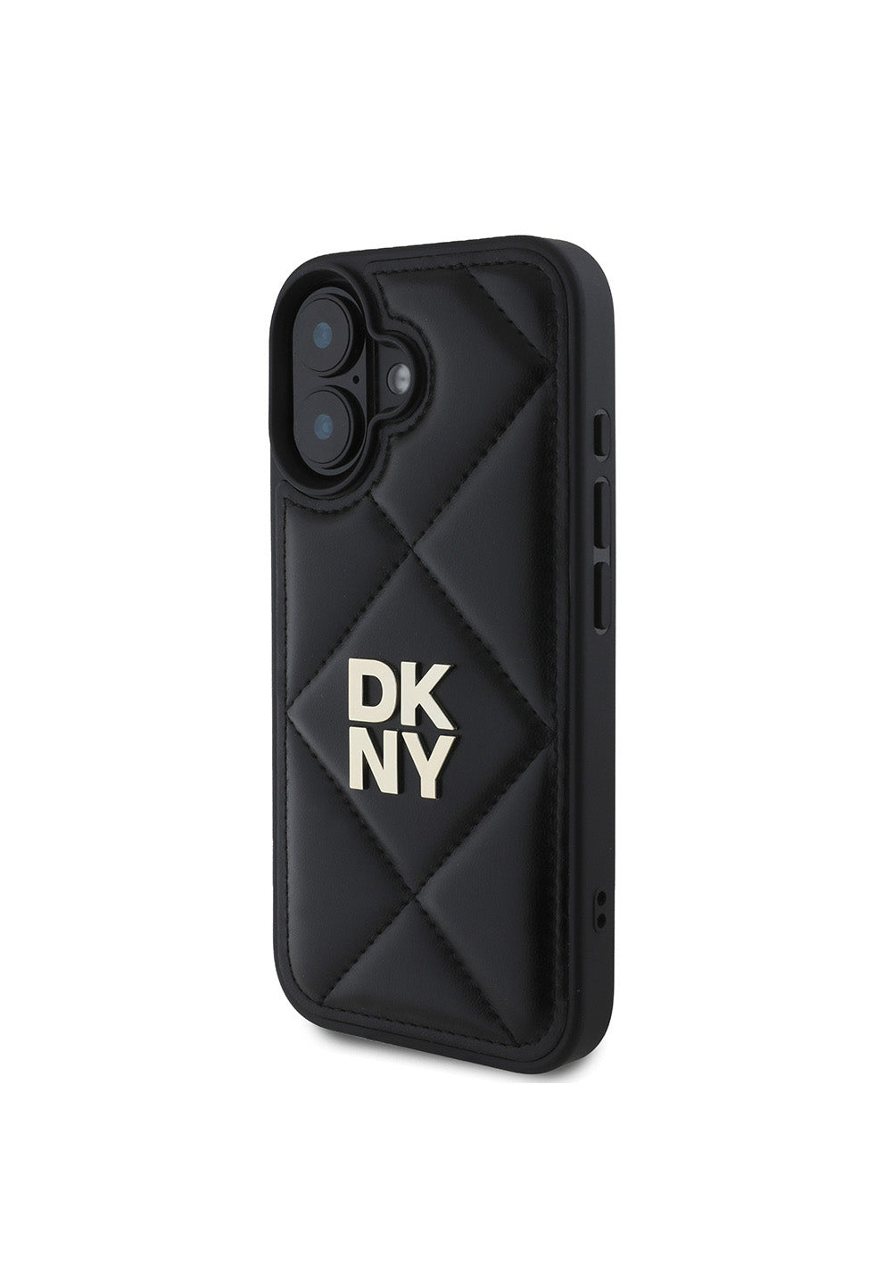 Apple iPhone 16 Kılıf DKNY Orijinal Lisanslı Kapitone Tasarımlı Metal Logolu Deri Kapak