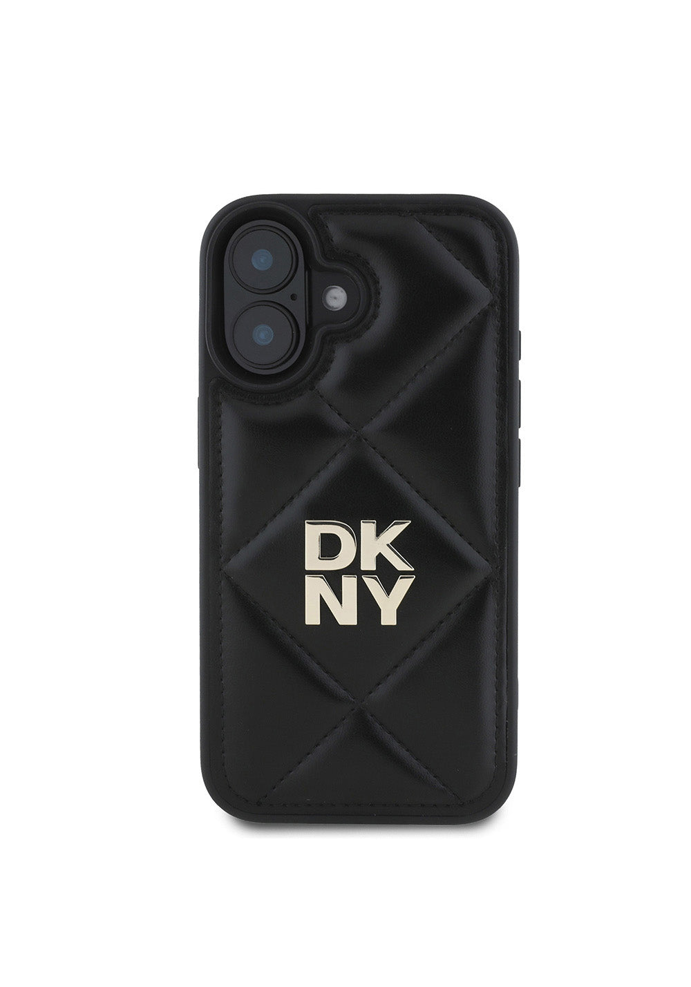 Apple iPhone 16 Kılıf DKNY Orijinal Lisanslı Kapitone Tasarımlı Metal Logolu Deri Kapak