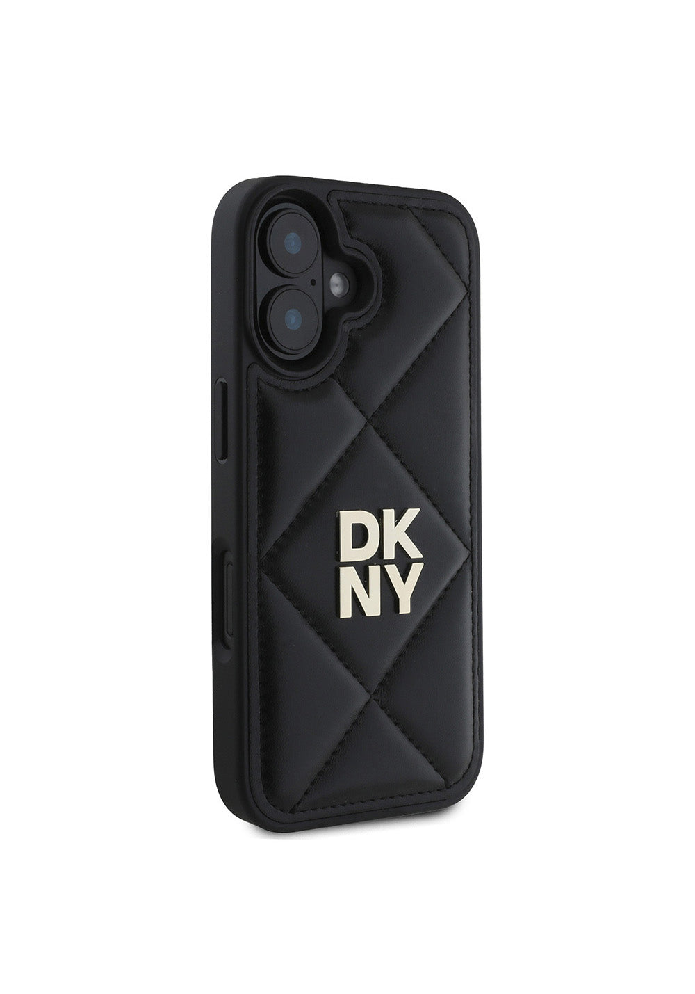 Apple iPhone 16 Kılıf DKNY Orijinal Lisanslı Kapitone Tasarımlı Metal Logolu Deri Kapak