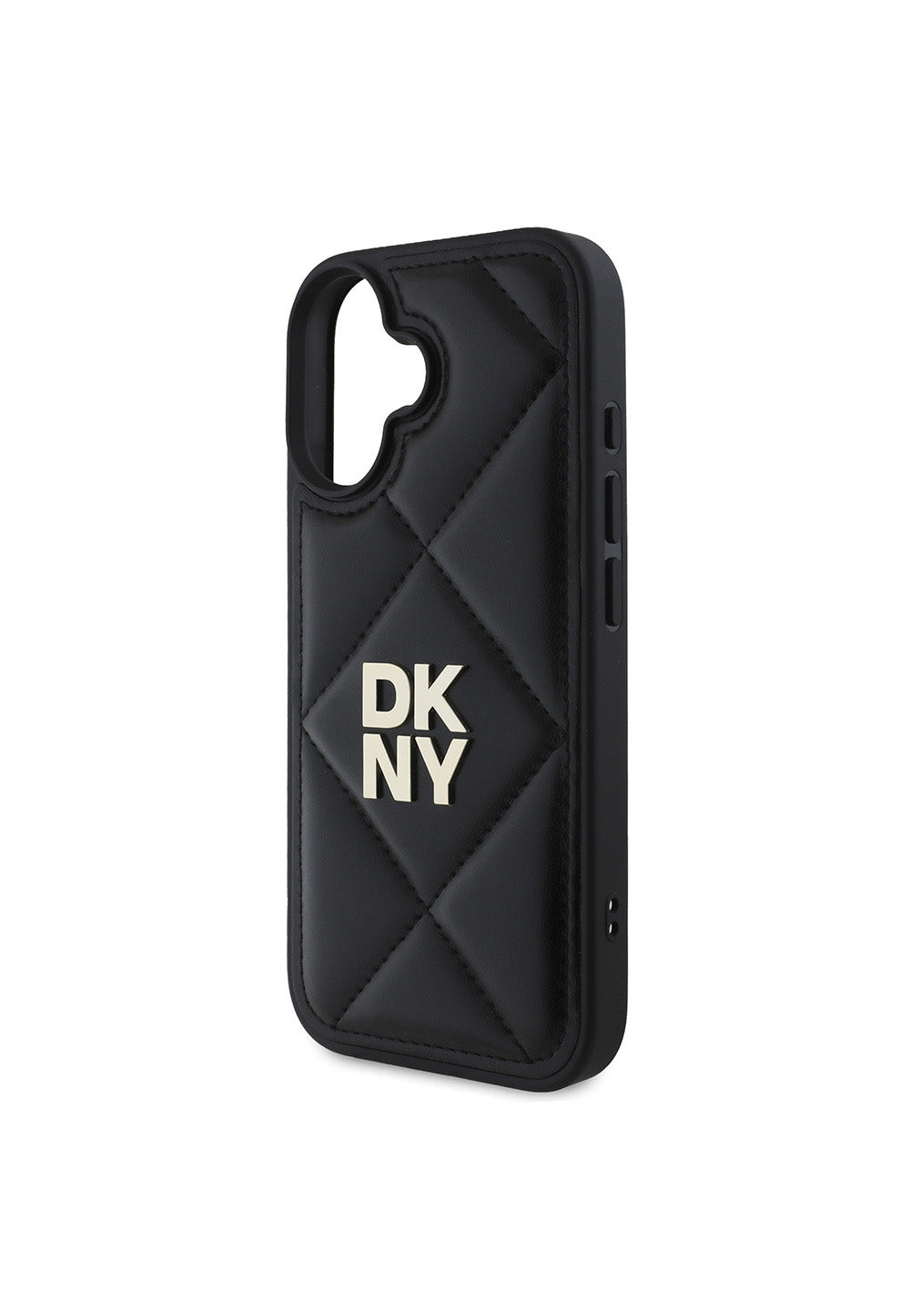 Apple iPhone 16 Kılıf DKNY Orijinal Lisanslı Kapitone Tasarımlı Metal Logolu Deri Kapak