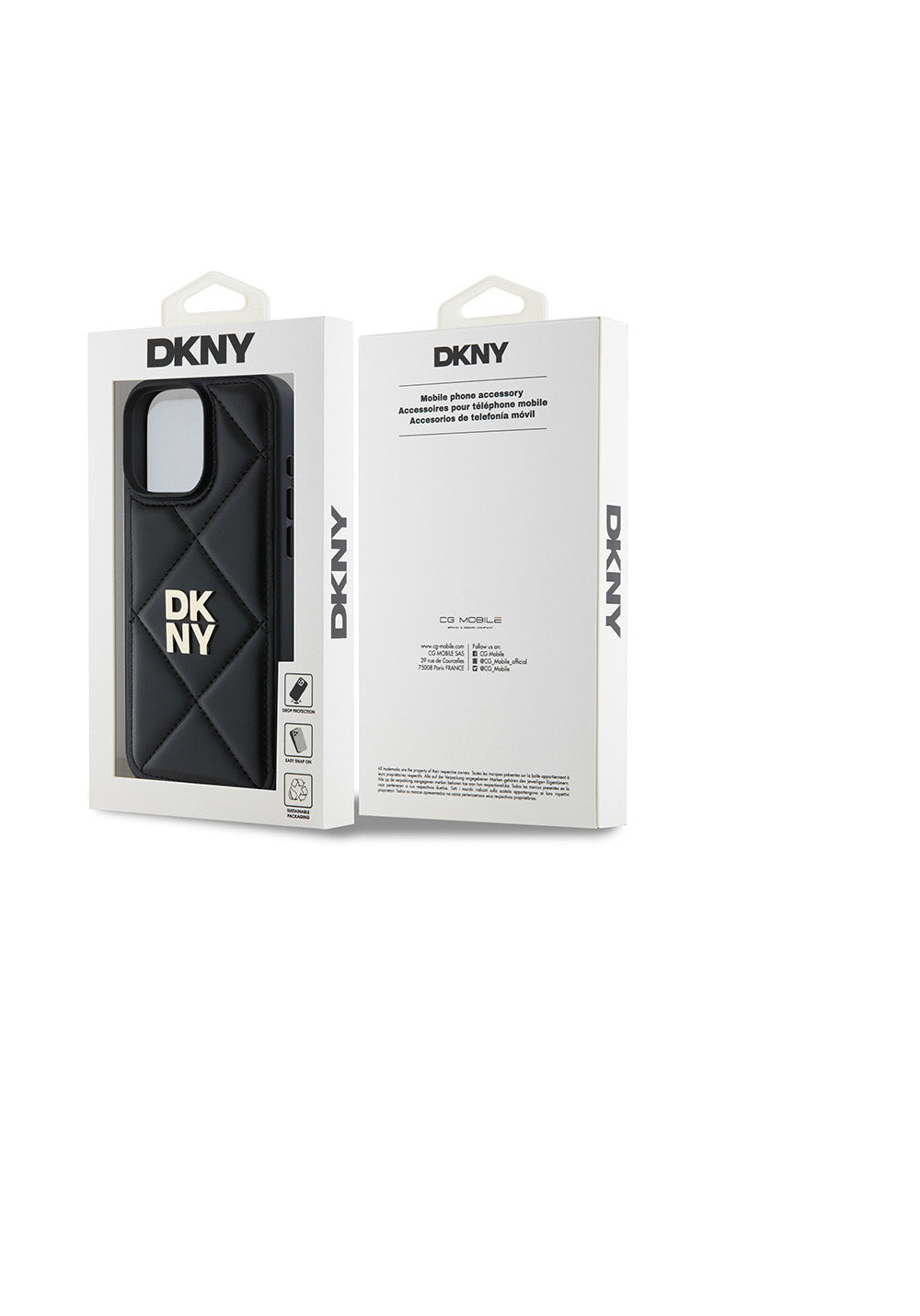 Apple iPhone 16 Pro Kılıf DKNY Orijinal Lisanslı Kapitone Tasarımlı Metal Logolu Deri Kapak