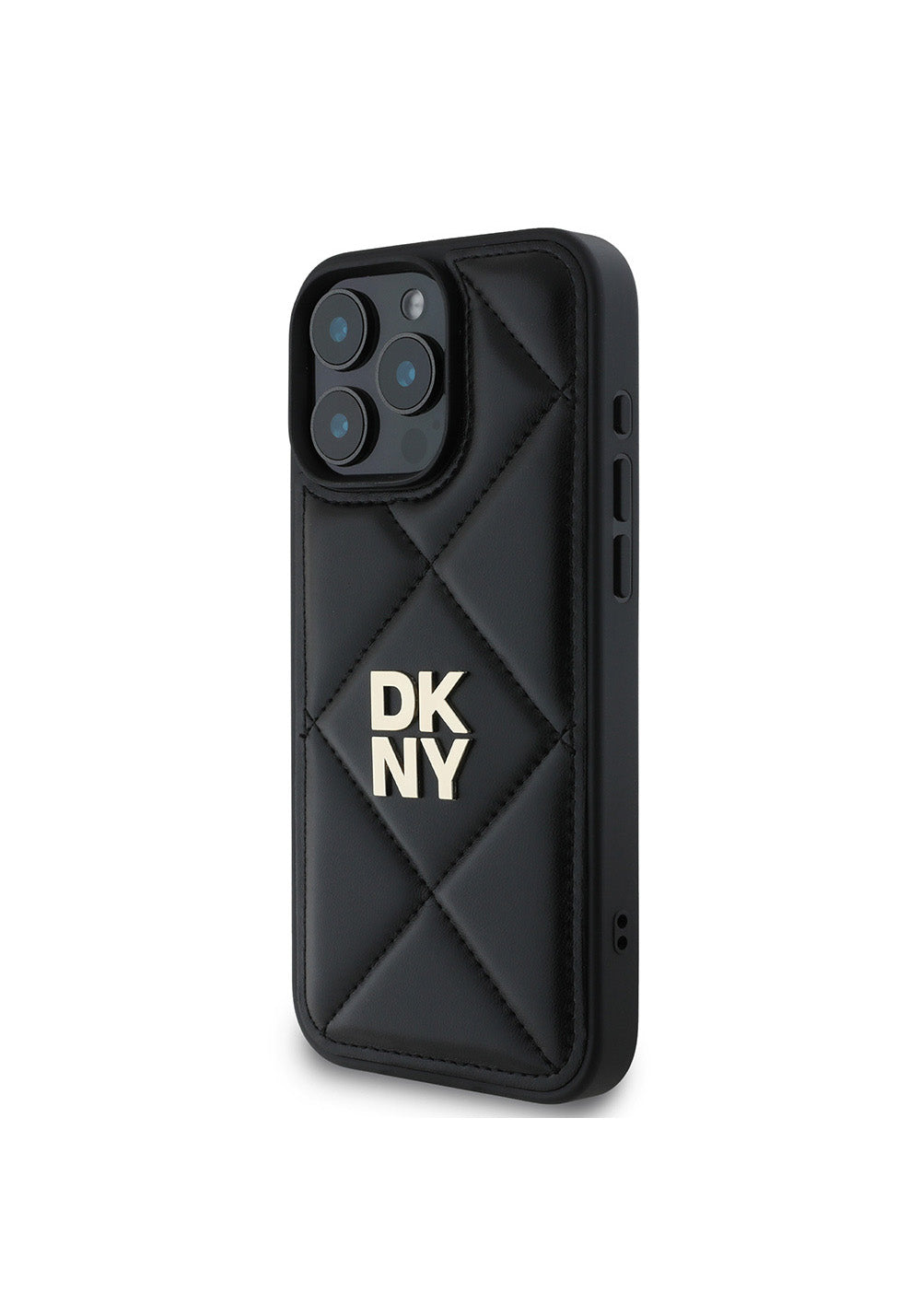 Apple iPhone 16 Pro Kılıf DKNY Orijinal Lisanslı Kapitone Tasarımlı Metal Logolu Deri Kapak