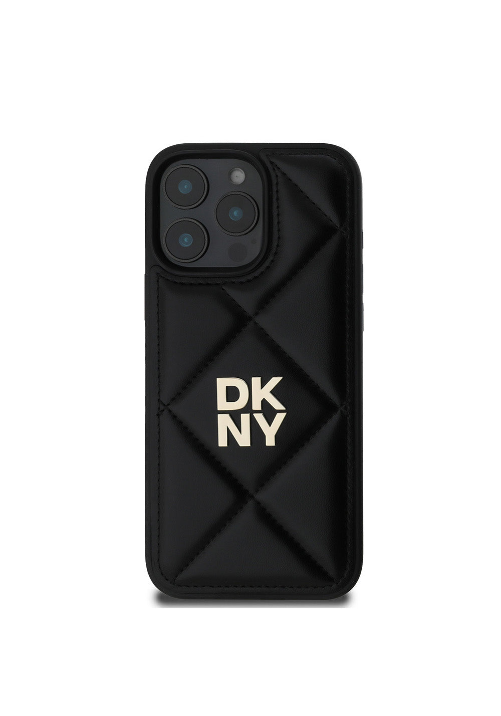 Apple iPhone 16 Pro Kılıf DKNY Orijinal Lisanslı Kapitone Tasarımlı Metal Logolu Deri Kapak