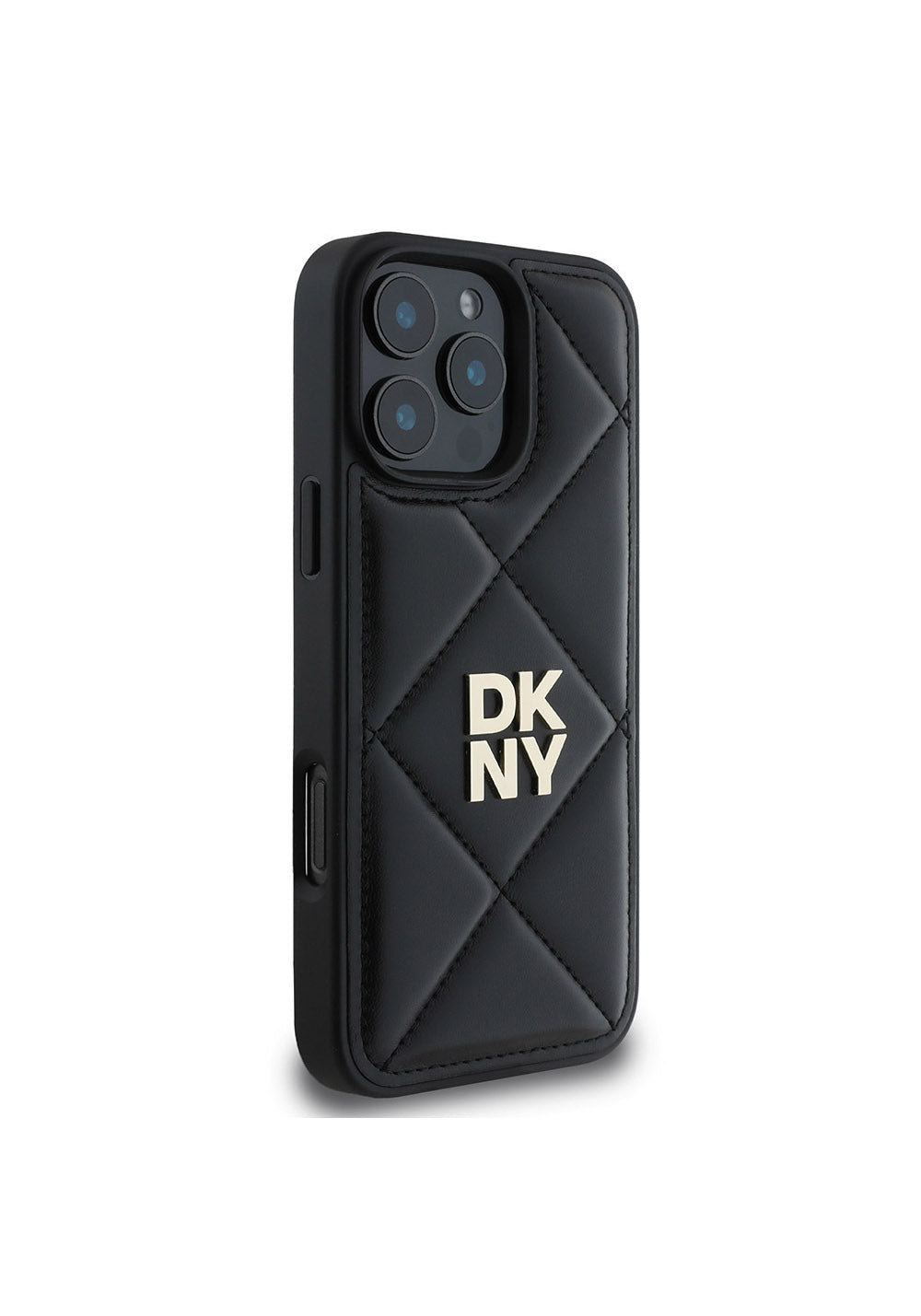 Apple iPhone 16 Pro Kılıf DKNY Orijinal Lisanslı Kapitone Tasarımlı Metal Logolu Deri Kapak