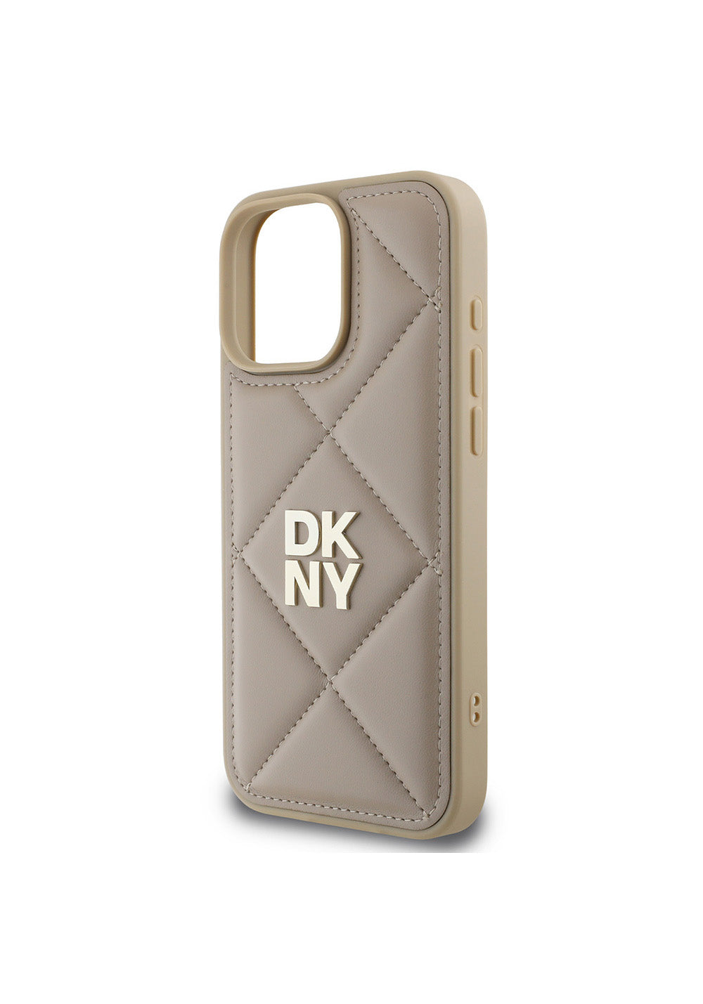 Apple iPhone 16 Pro Kılıf DKNY Orijinal Lisanslı Kapitone Tasarımlı Metal Logolu Deri Kapak