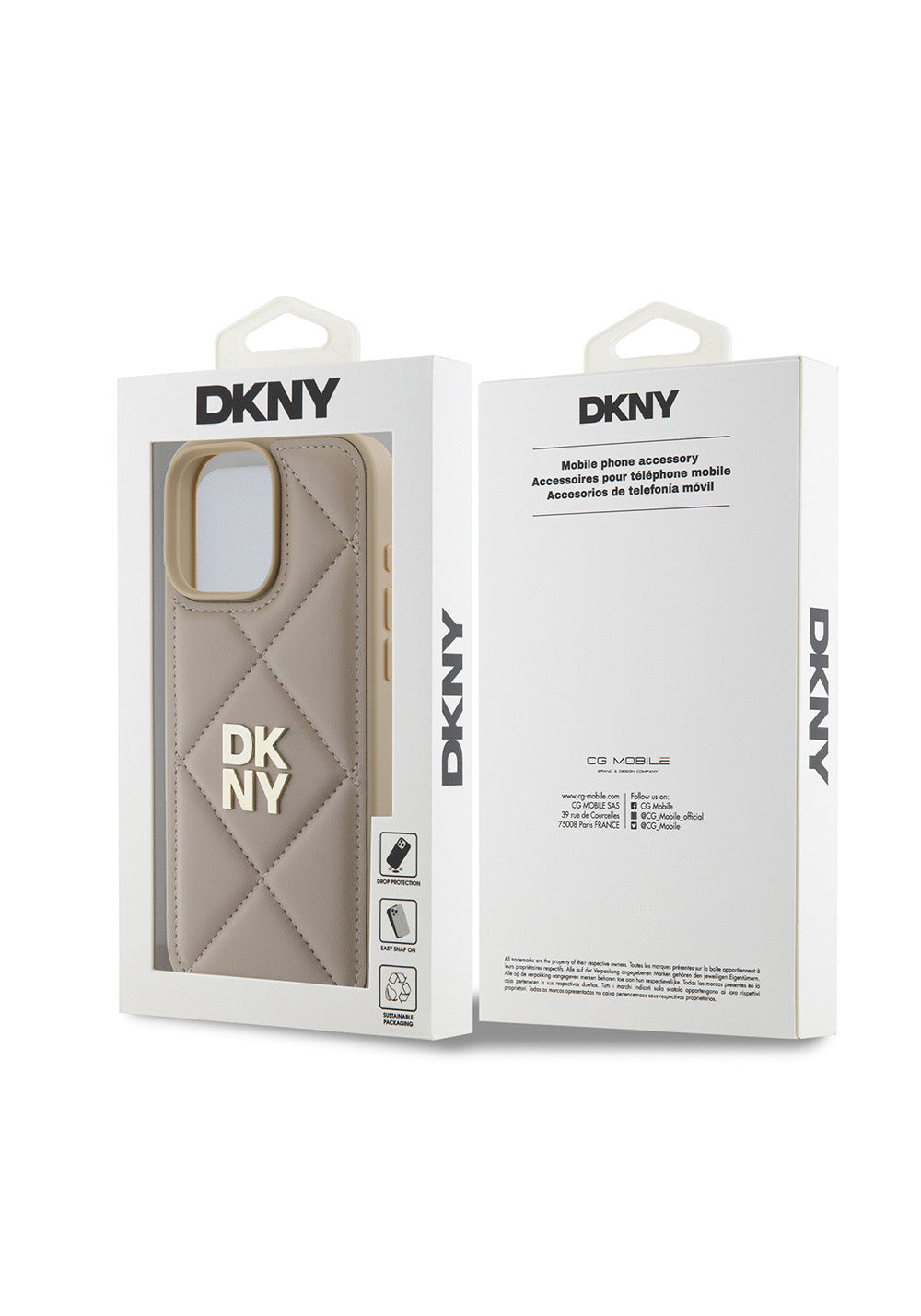 Apple iPhone 16 Pro Kılıf DKNY Orijinal Lisanslı Kapitone Tasarımlı Metal Logolu Deri Kapak
