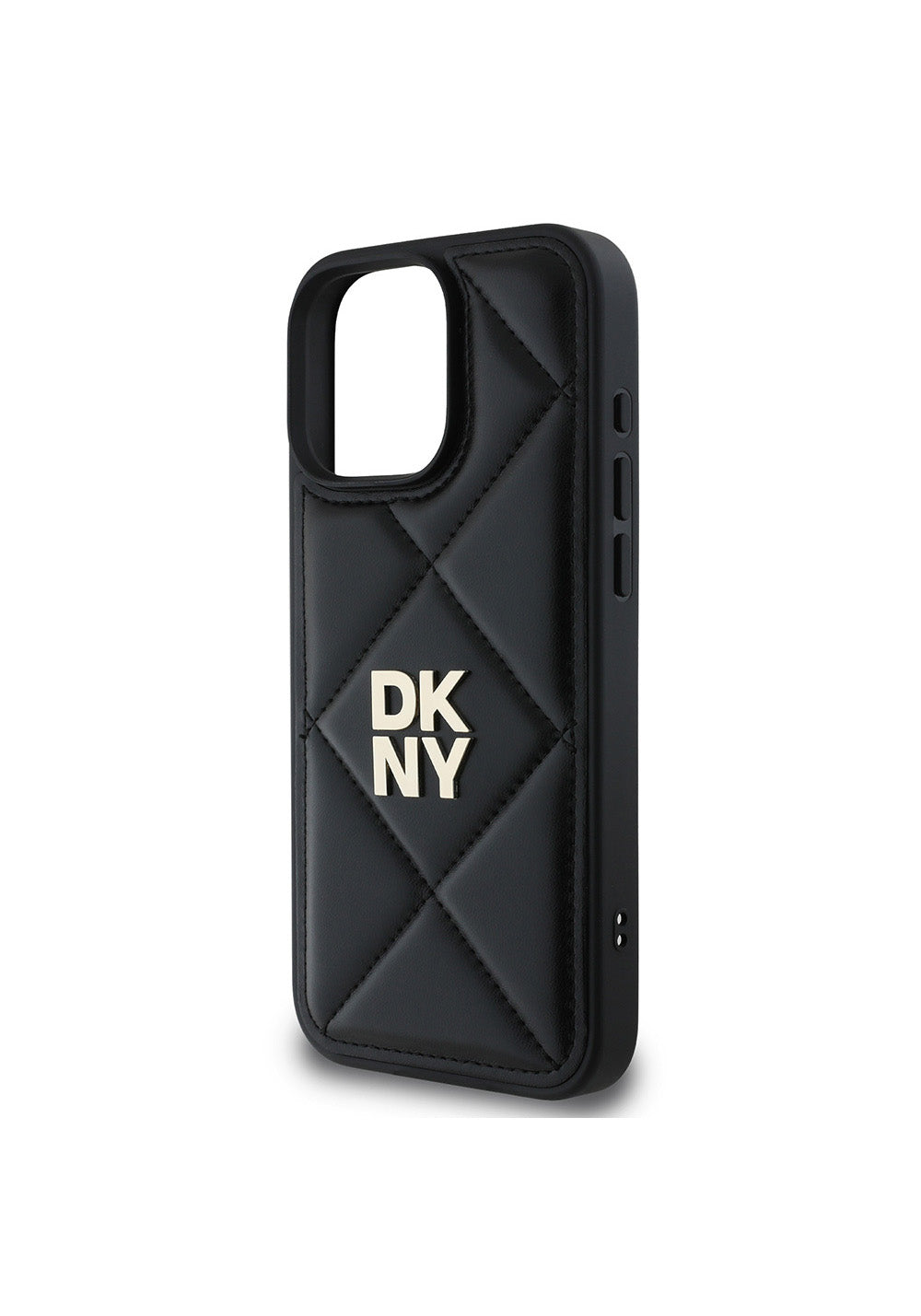 Apple iPhone 16 Pro Max Kılıf DKNY Orijinal Lisanslı Kapitone Tasarımlı Metal Logolu Deri Kapak