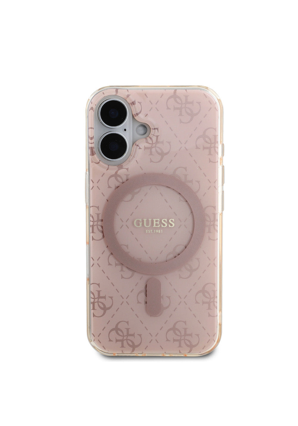 Apple iPhone 16 Kılıf Guess Orijinal Lisanslı Manyetik Şarj Uyumlu IML Baskılı Klasik Logolu 4G Desenli Kapak