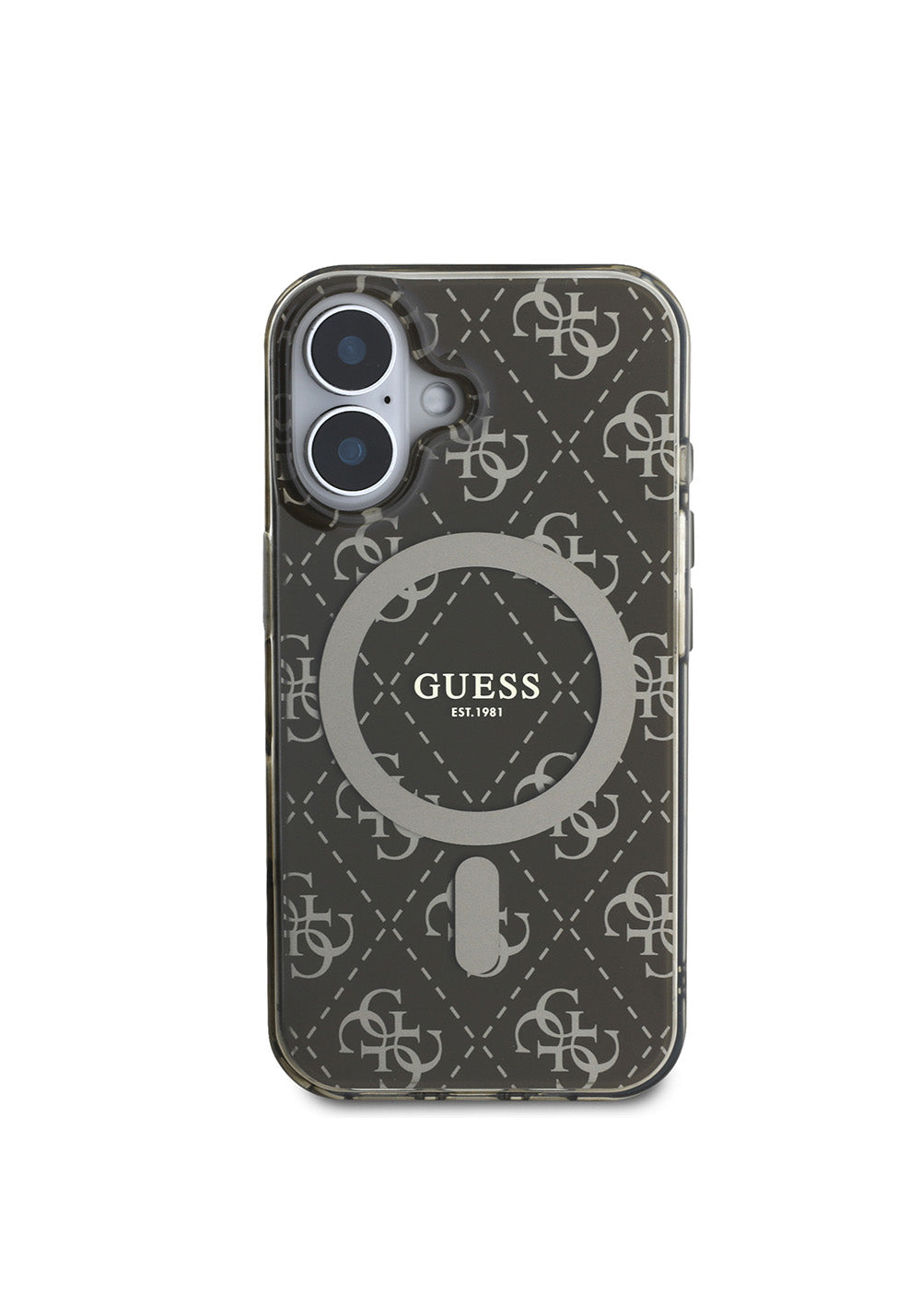 Apple iPhone 16 Kılıf Guess Orijinal Lisanslı Manyetik Şarj Uyumlu IML Baskılı Klasik Logolu 4G Desenli Kapak