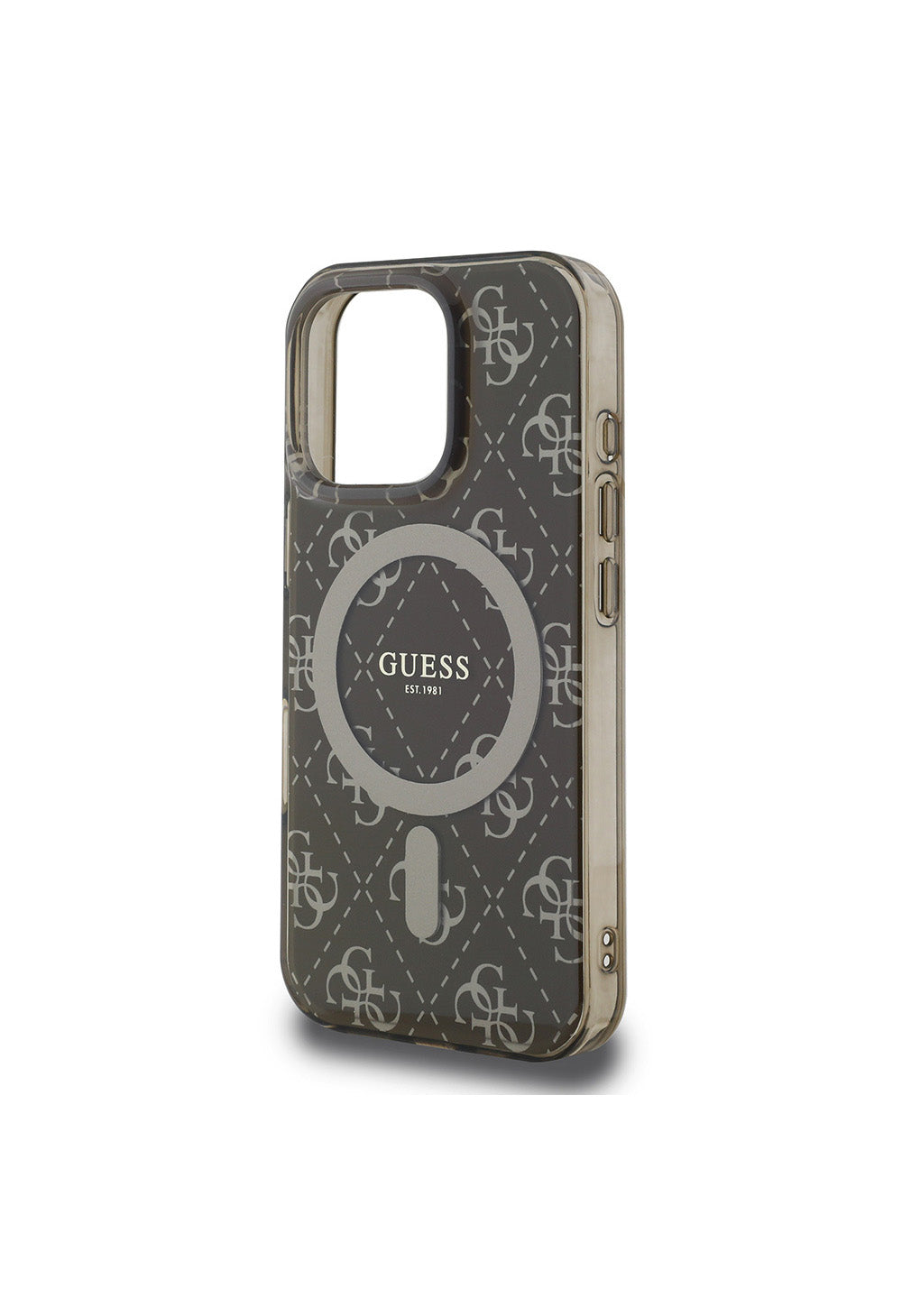 Apple iPhone 16 Pro Kılıf Guess Orijinal Lisanslı Manyetik Şarj Uyumlu IML Baskılı Klasik Logolu 4G Desenli Kapak