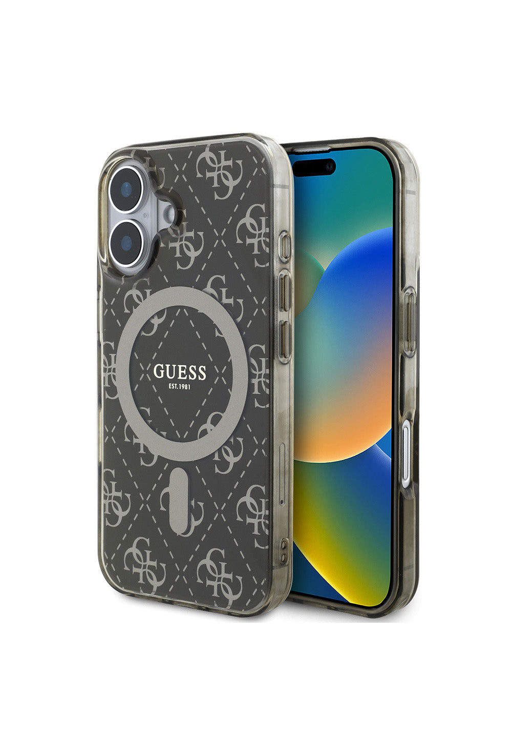 Apple iPhone 16 Pro Max Kılıf Guess Orijinal Lisanslı Manyetik Şarj Uyumlu IML Baskılı Klasik Logolu 4G Desenli Kapak