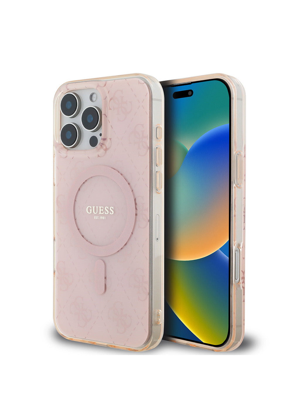 Apple iPhone 16 Pro Max Kılıf Guess Orijinal Lisanslı Manyetik Şarj Uyumlu IML Baskılı Klasik Logolu 4G Desenli Kapak