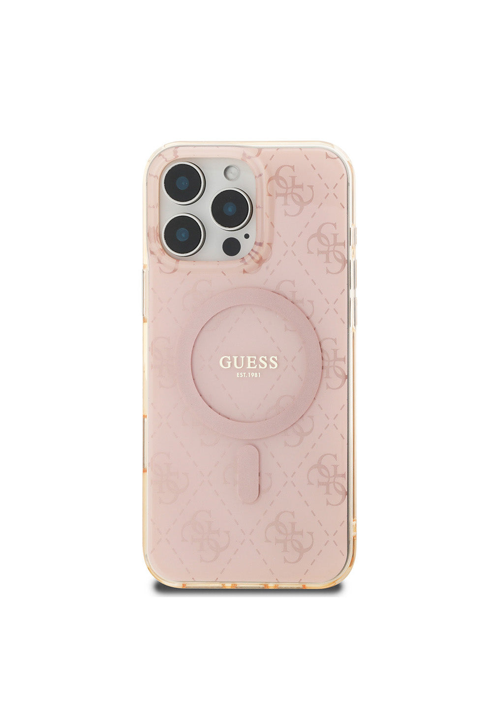 Apple iPhone 16 Pro Max Kılıf Guess Orijinal Lisanslı Manyetik Şarj Uyumlu IML Baskılı Klasik Logolu 4G Desenli Kapak