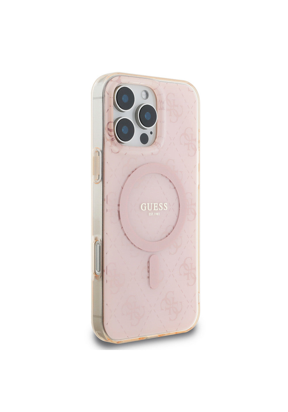 Apple iPhone 16 Pro Max Kılıf Guess Orijinal Lisanslı Manyetik Şarj Uyumlu IML Baskılı Klasik Logolu 4G Desenli Kapak