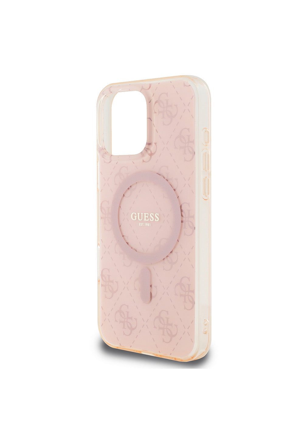 Apple iPhone 16 Pro Max Kılıf Guess Orijinal Lisanslı Manyetik Şarj Uyumlu IML Baskılı Klasik Logolu 4G Desenli Kapak