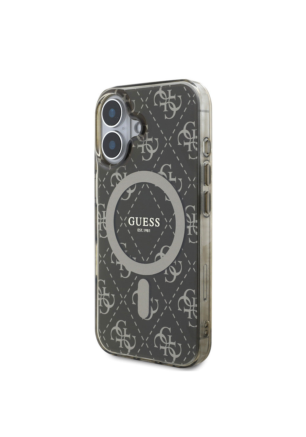 Apple iPhone 16 Pro Max Kılıf Guess Orijinal Lisanslı Manyetik Şarj Uyumlu IML Baskılı Klasik Logolu 4G Desenli Kapak