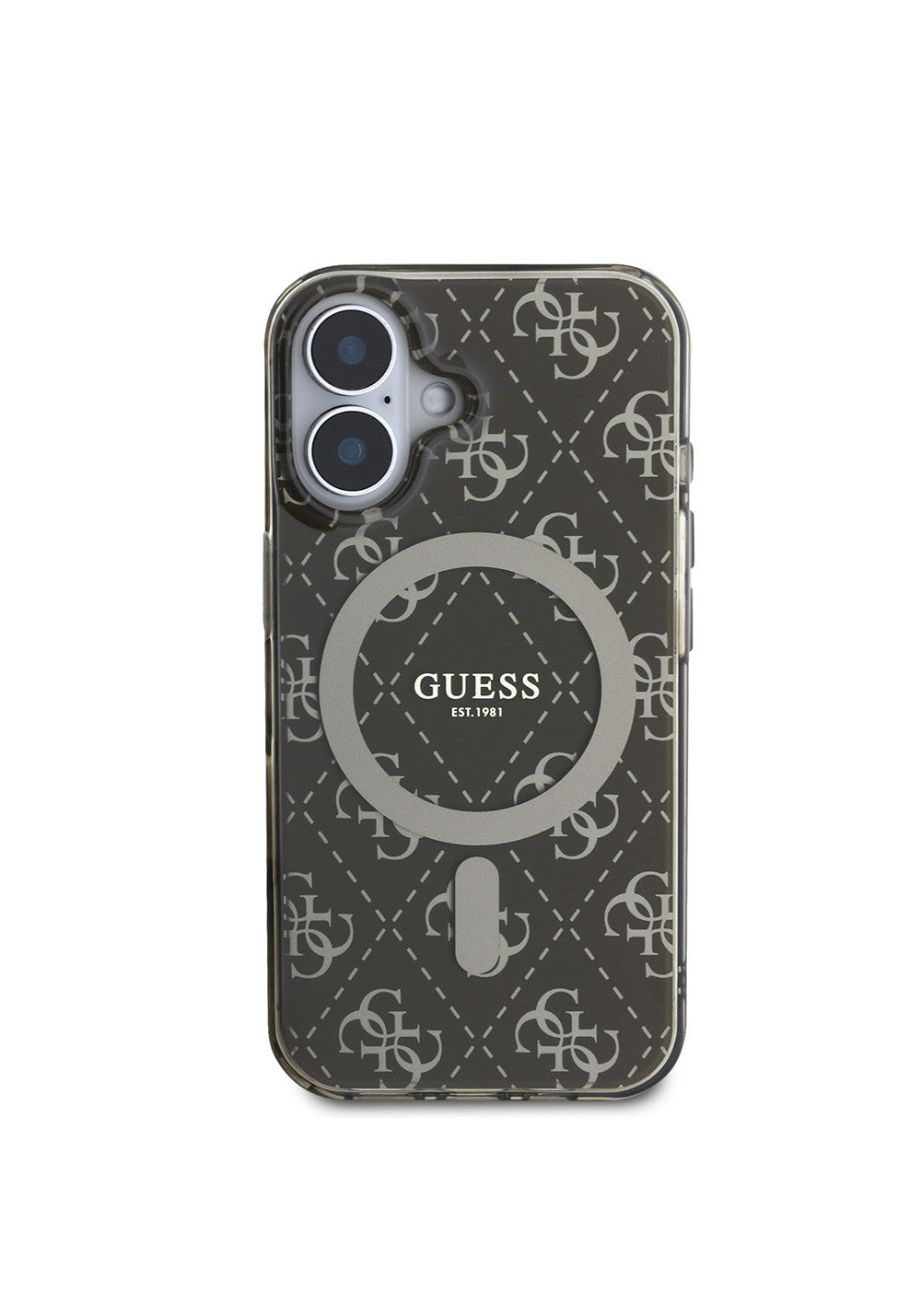Apple iPhone 16 Pro Max Kılıf Guess Orijinal Lisanslı Manyetik Şarj Uyumlu IML Baskılı Klasik Logolu 4G Desenli Kapak