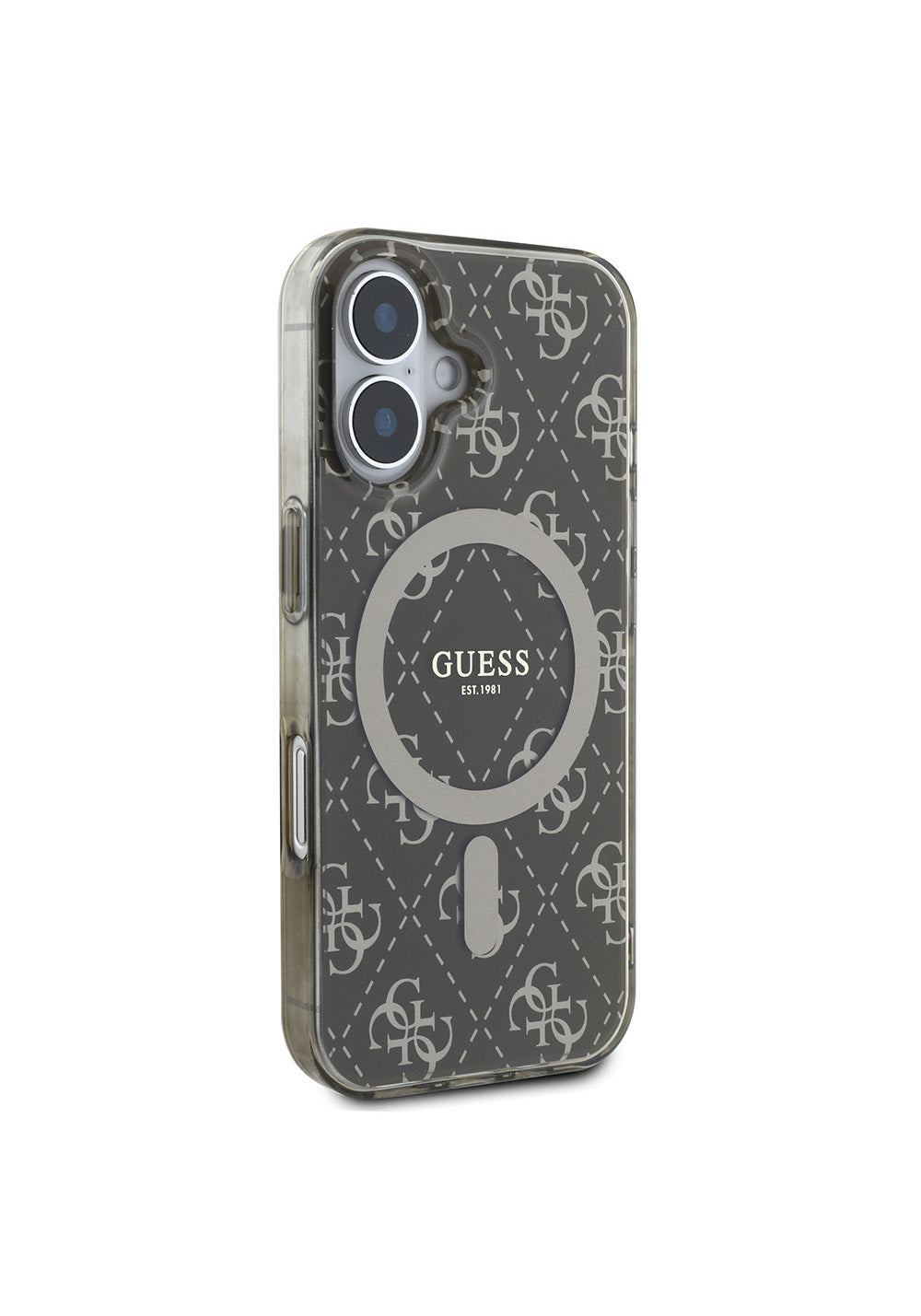 Apple iPhone 16 Pro Max Kılıf Guess Orijinal Lisanslı Manyetik Şarj Uyumlu IML Baskılı Klasik Logolu 4G Desenli Kapak