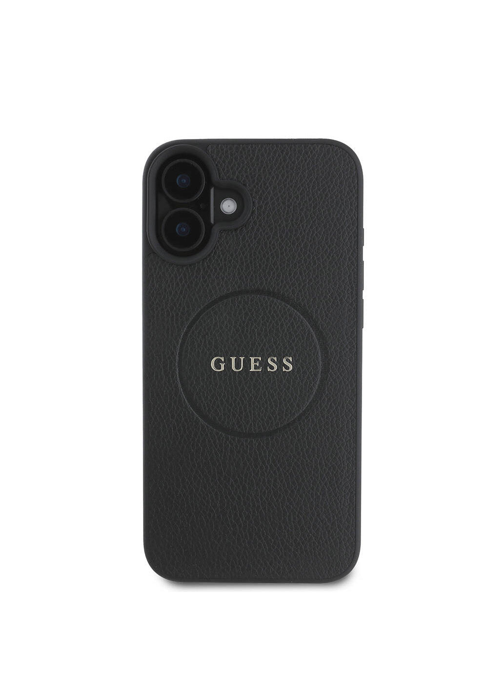 Apple iPhone 16 Kılıf Guess Orijinal Lisanslı Manyetik Şarj Uyumlu Yazı Logolu Grained Kapak