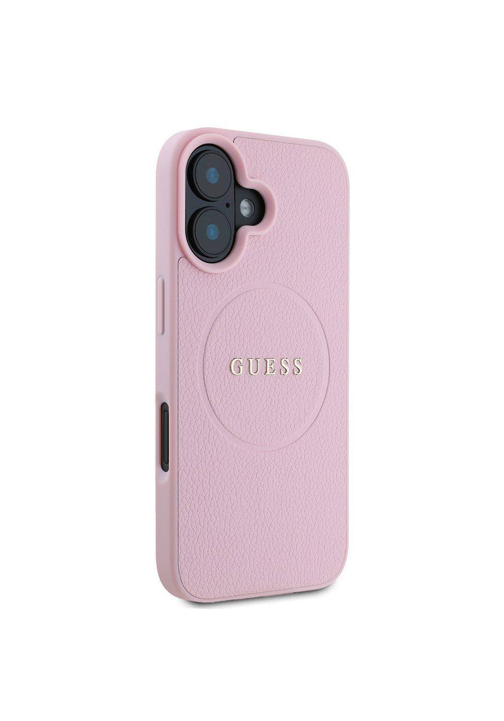 Apple iPhone 16 Kılıf Guess Orijinal Lisanslı Manyetik Şarj Uyumlu Yazı Logolu Grained Kapak