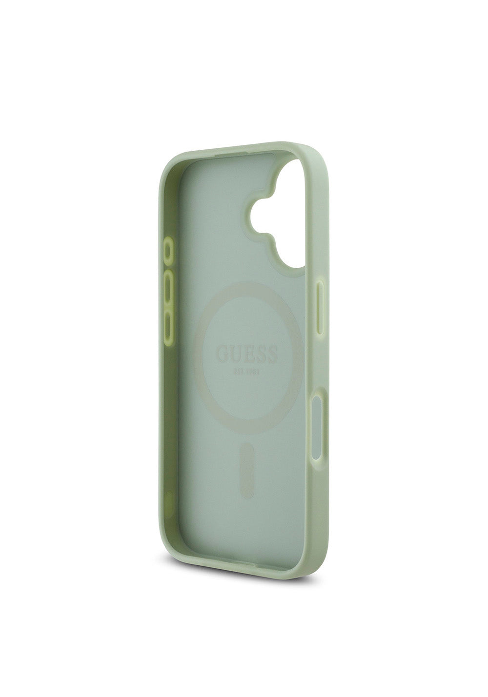 Apple iPhone 16 Kılıf Guess Orijinal Lisanslı Manyetik Şarj Uyumlu Yazı Logolu Grained Kapak