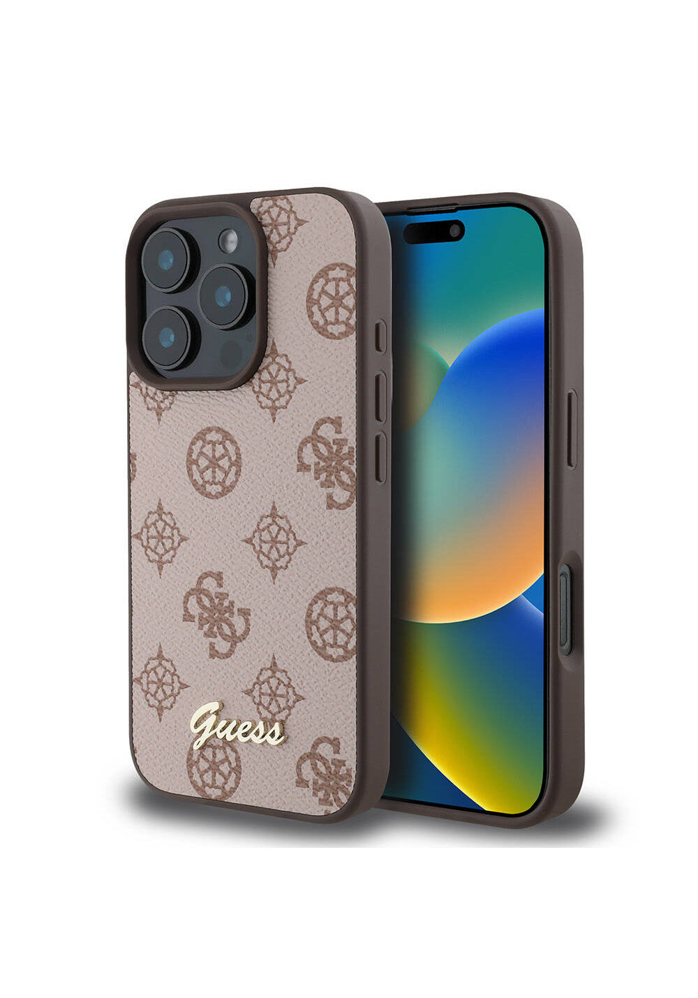 Apple iPhone 16 Pro Max Kılıf Guess Orijinal Lisanslı Manyetik Şarj Uyumlu Yazı Logolu Peony Kapak