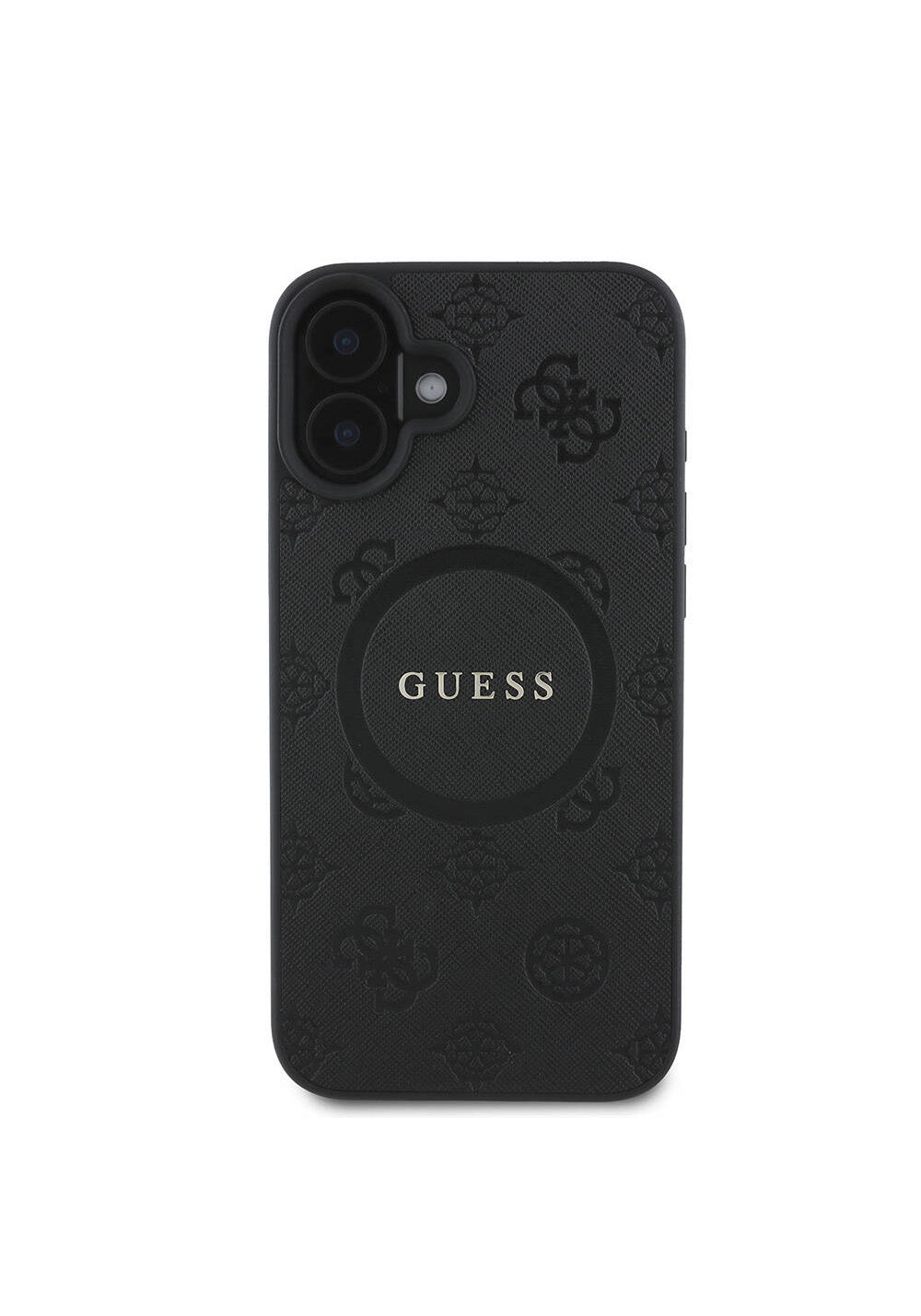 Apple iPhone 16 Kılıf Guess Orijinal Lisanslı Manyetik Şarj Uyumlu Yazı Logolu Saffiano Peony Kapak