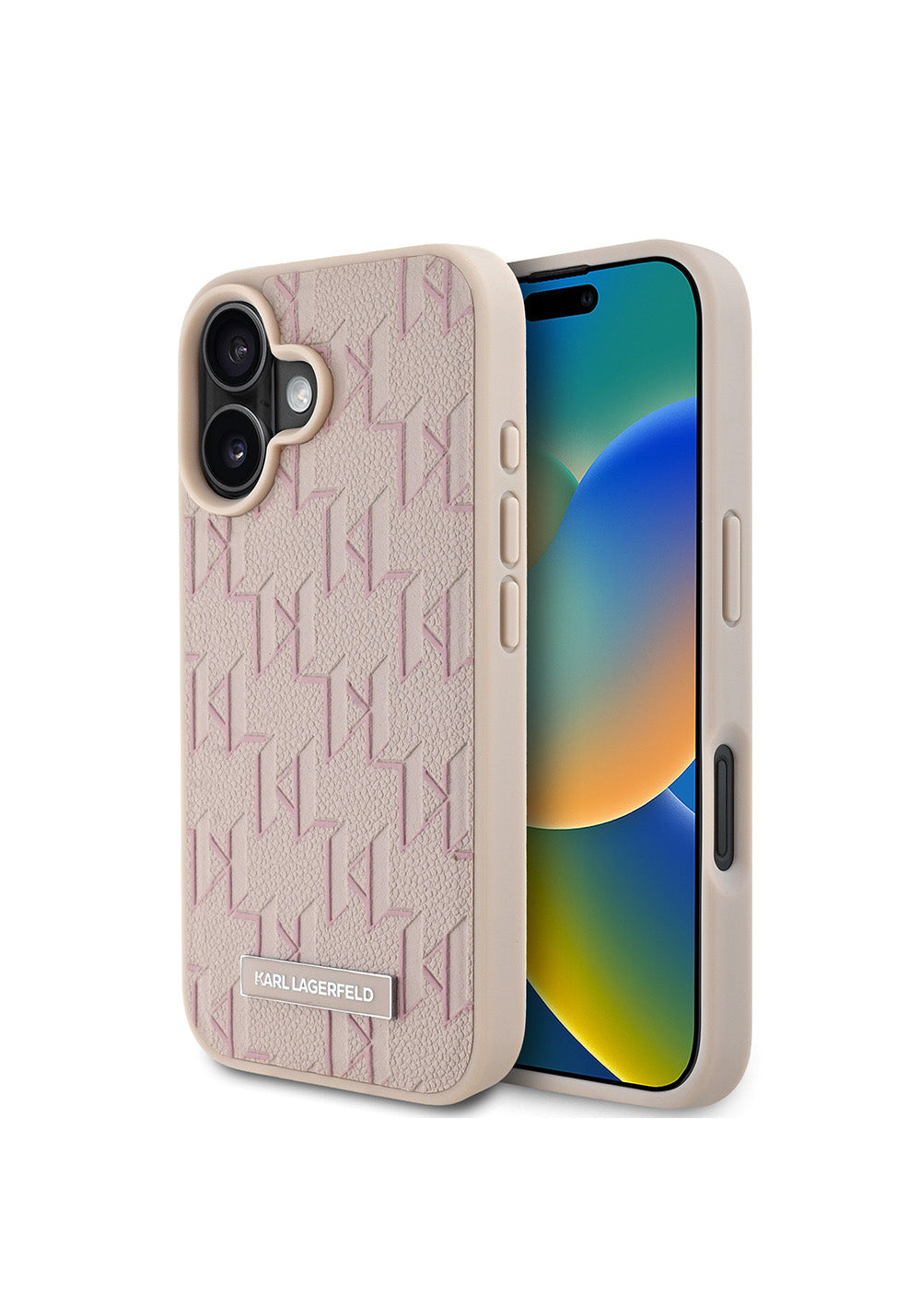Apple iPhone 16 Kılıf Karl Lagerfeld Orijinal Lisanslı Manyetik Şarj Uyumlu KL Yazılı Hot Stamp Kapak