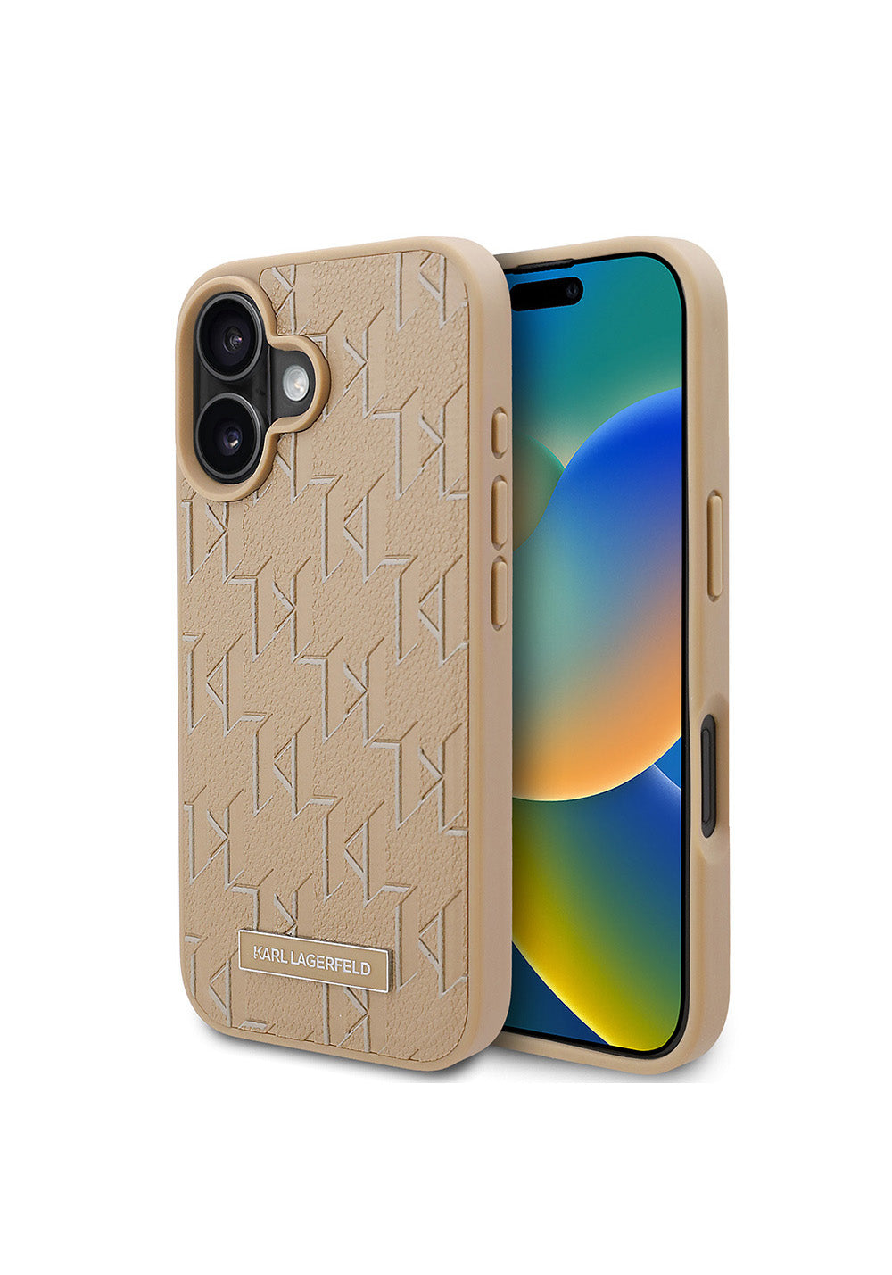 Apple iPhone 16 Kılıf Karl Lagerfeld Orijinal Lisanslı Manyetik Şarj Uyumlu KL Yazılı Hot Stamp Kapak