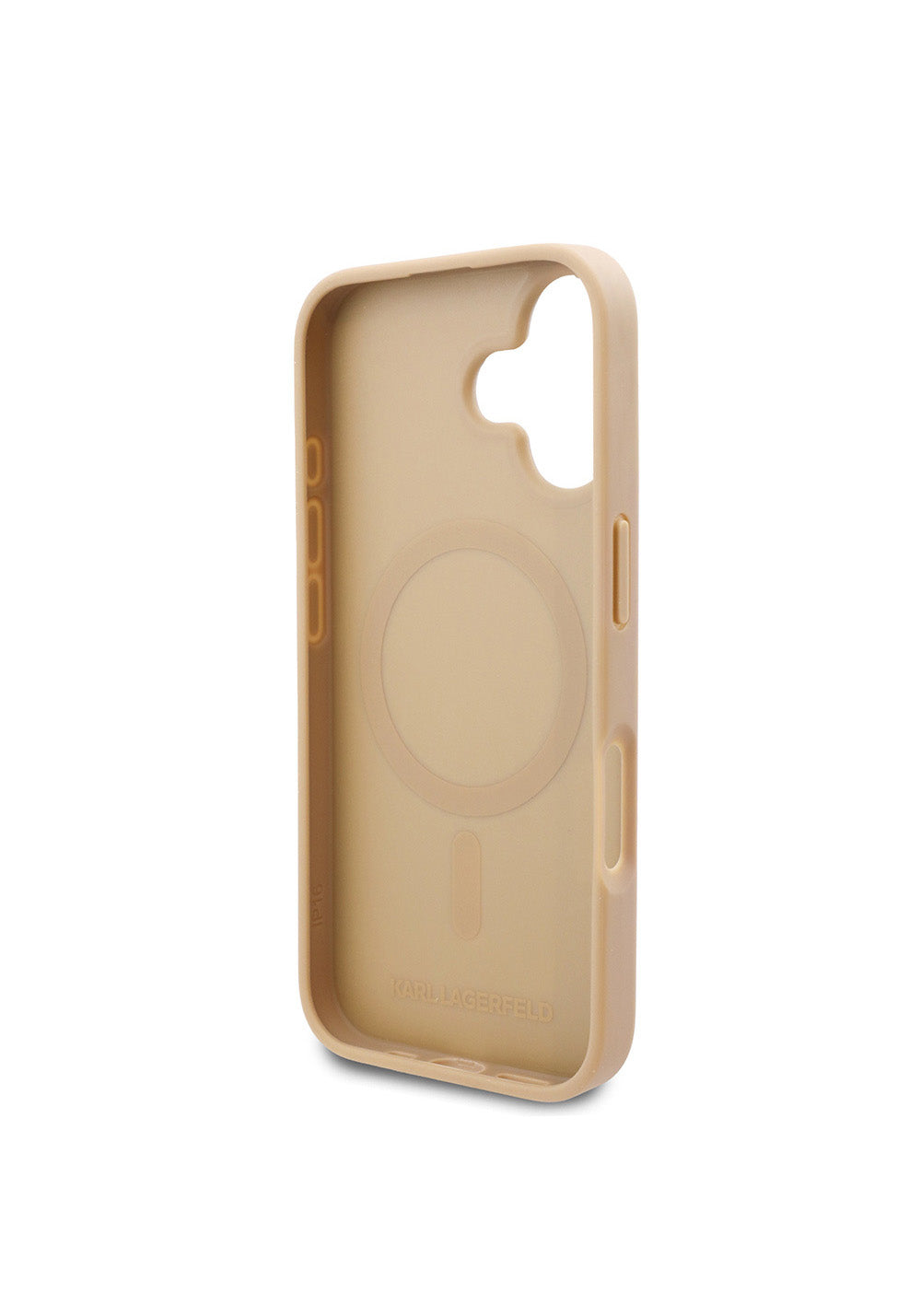 Apple iPhone 16 Kılıf Karl Lagerfeld Orijinal Lisanslı Manyetik Şarj Uyumlu KL Yazılı Hot Stamp Kapak