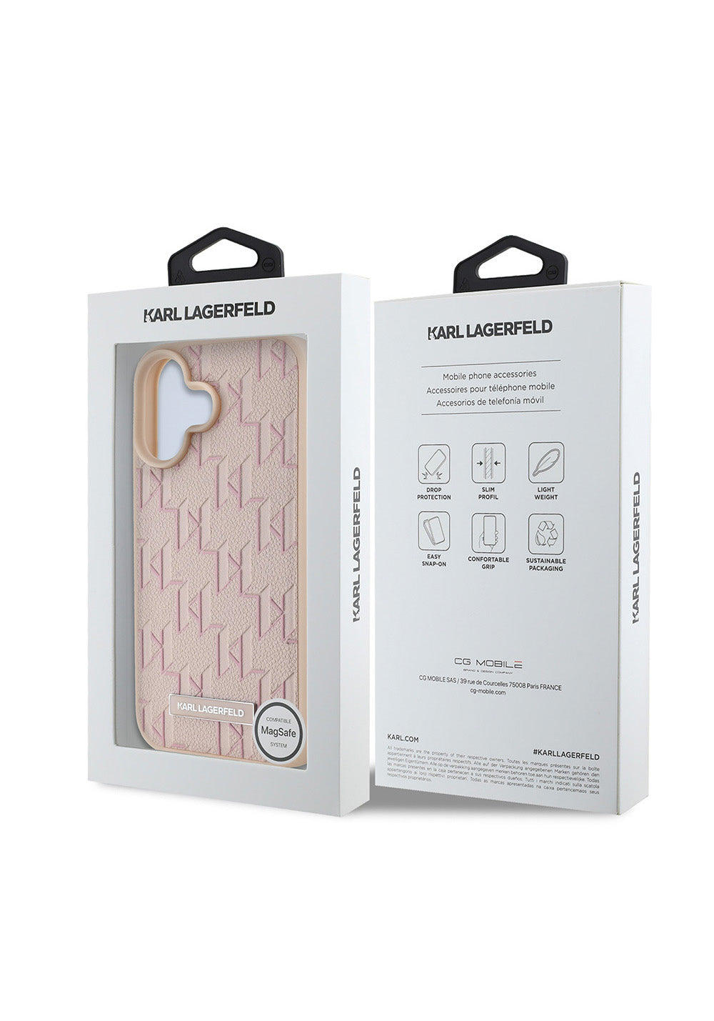 Apple iPhone 16 Kılıf Karl Lagerfeld Orijinal Lisanslı Manyetik Şarj Uyumlu KL Yazılı Hot Stamp Kapak