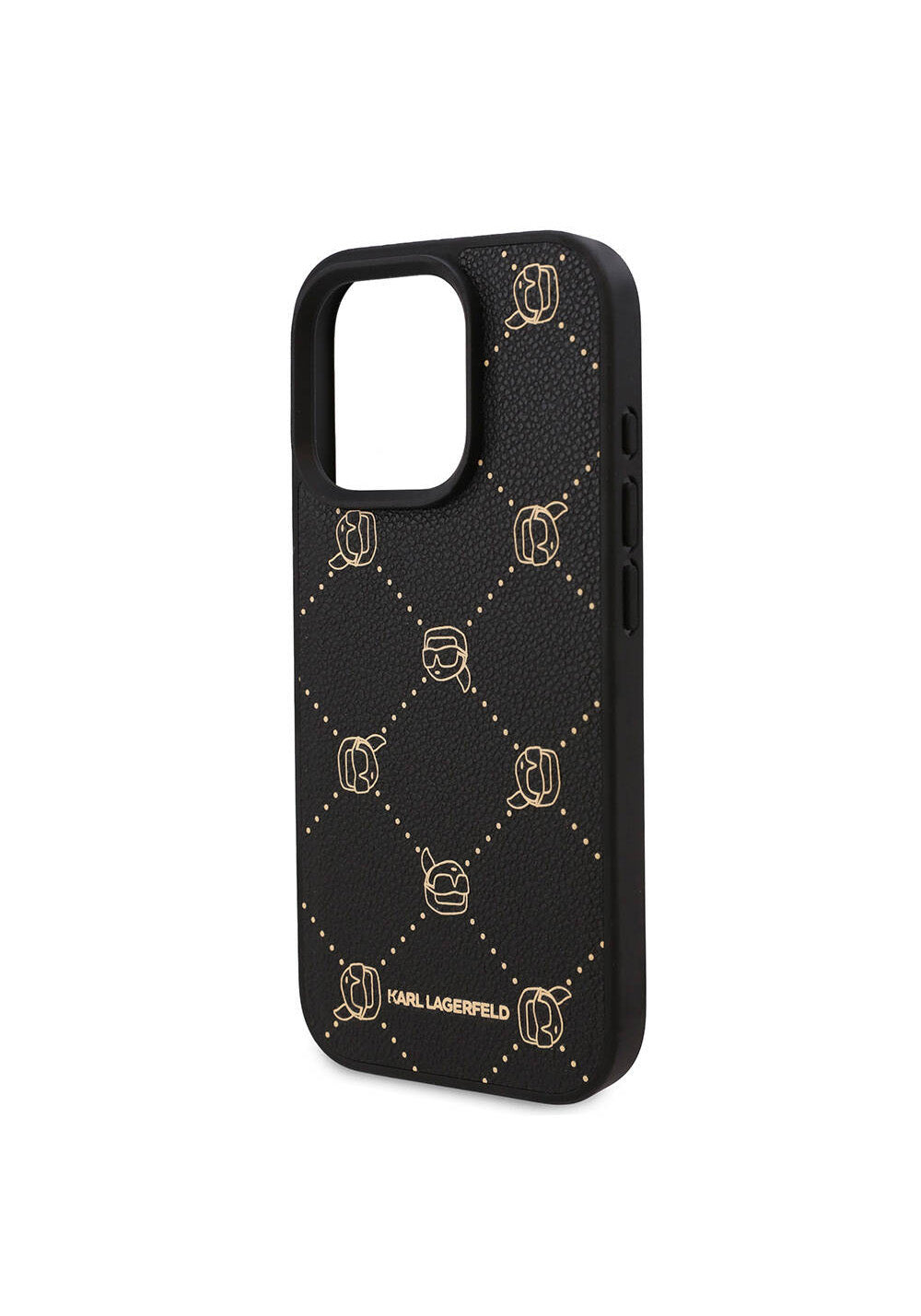 Apple iPhone 16 Pro Max Kılıf Karl Lagerfeld Orijinal Lisanslı Manyetik Şarj Uyumlu PU Deri Karl Heads Desenli Klasik Logolu Kapak